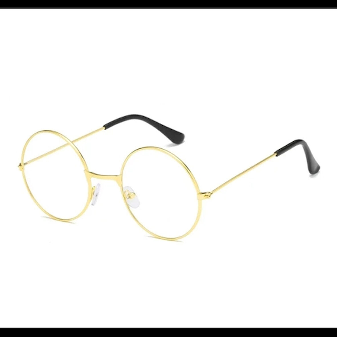 Dodes John Lennon Tarzı Gold Çerçeveli Şeffaf Gözlük