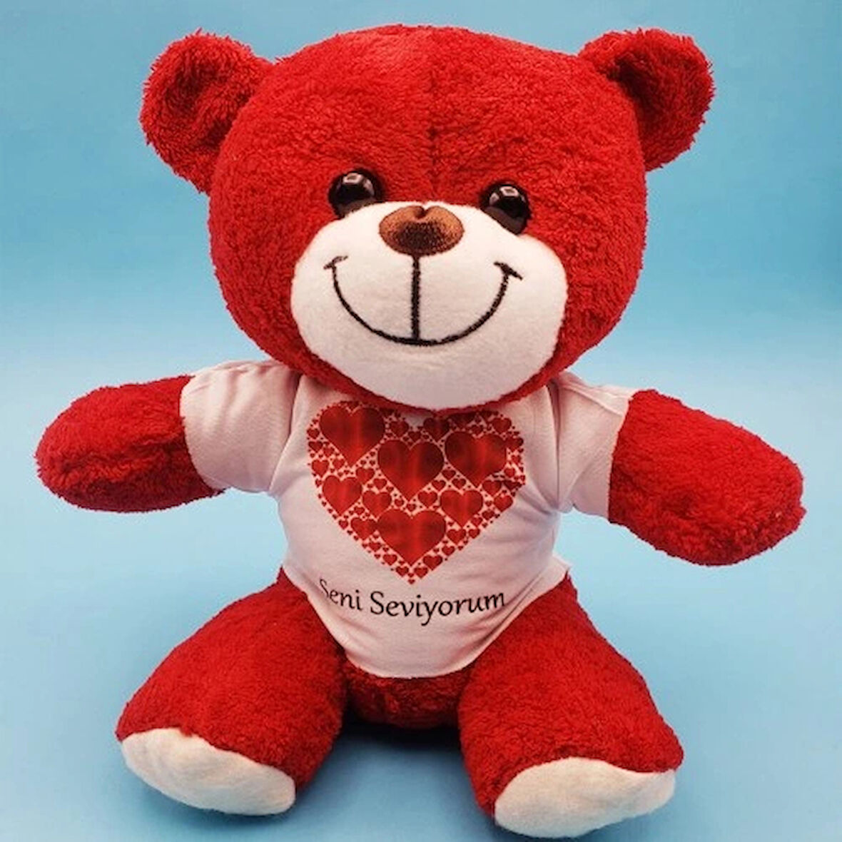 Dodes Kalpli Seni Seviyorum Tişörtlü Kırmızı Ayıcık
