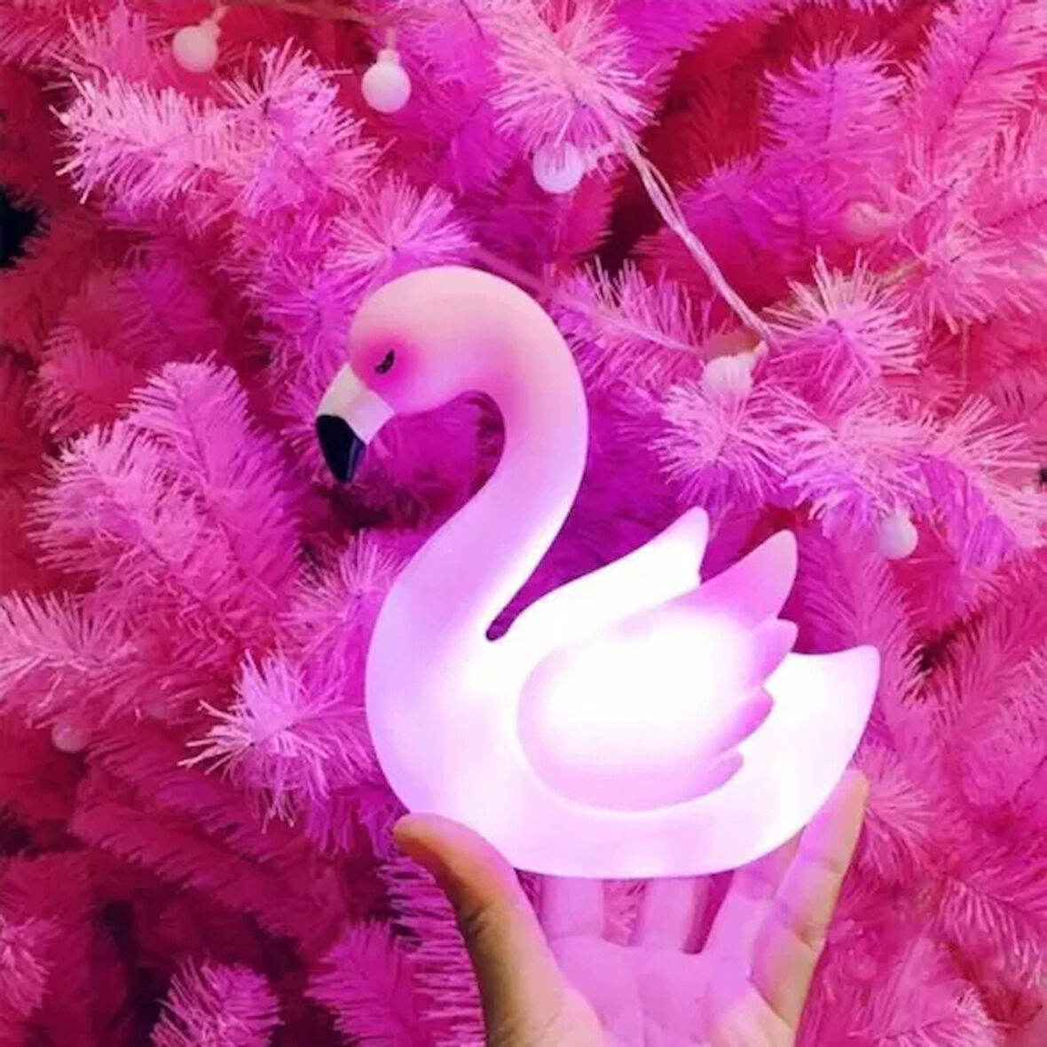 Dodes Led Işıklı Flamingo Masa Lambası