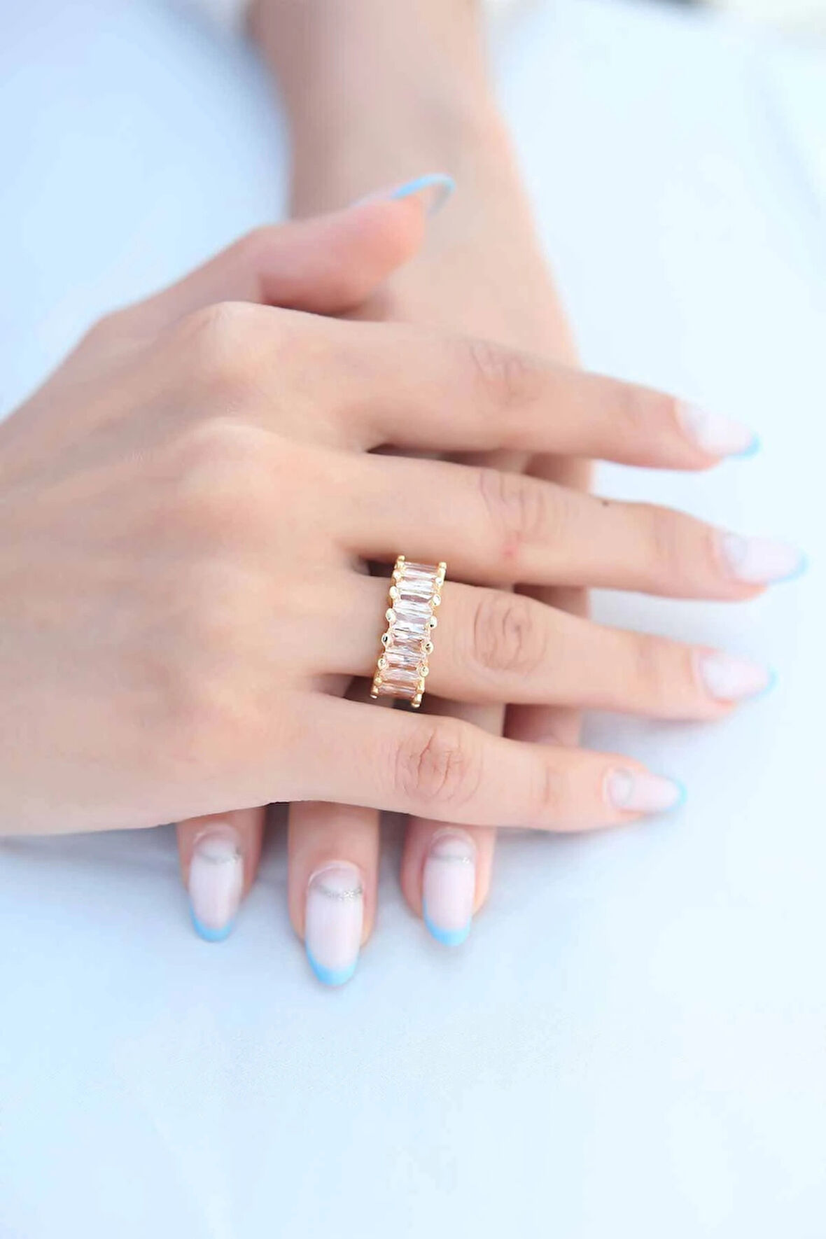 Dodes Dodes Zirkon Taşlı Baget Gold Renk Kadın Yüzük TG27BYK2342