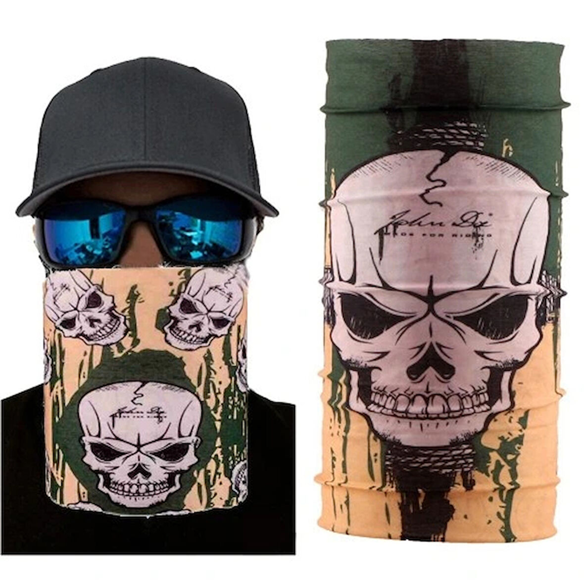 Dodes Haki Kuru Kafa Baskılı Buff Bandana 25x48 cm