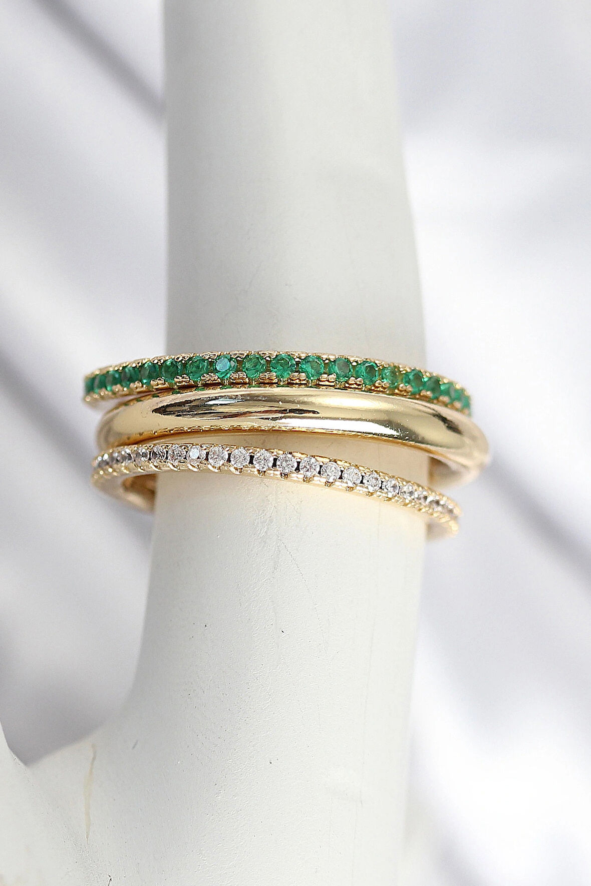 Dodes Dodes Pirinç Gold Renk Zirkon Taşlı 4'Lü Kadın Yüzük TG27BYK3831