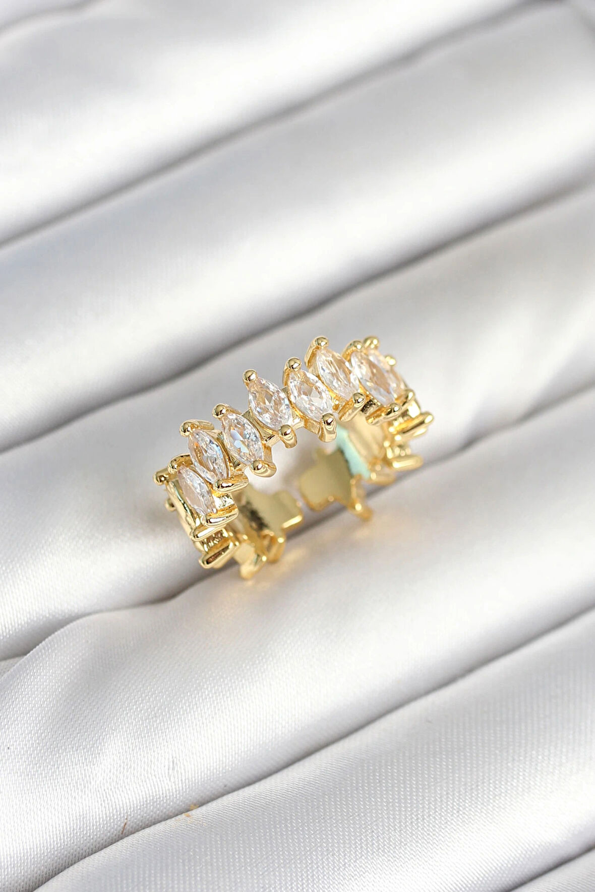 Dodes Dodes Pirinç Arpa Baget Zirkon Taşlı Kadın Yüzük TG27BYK3906