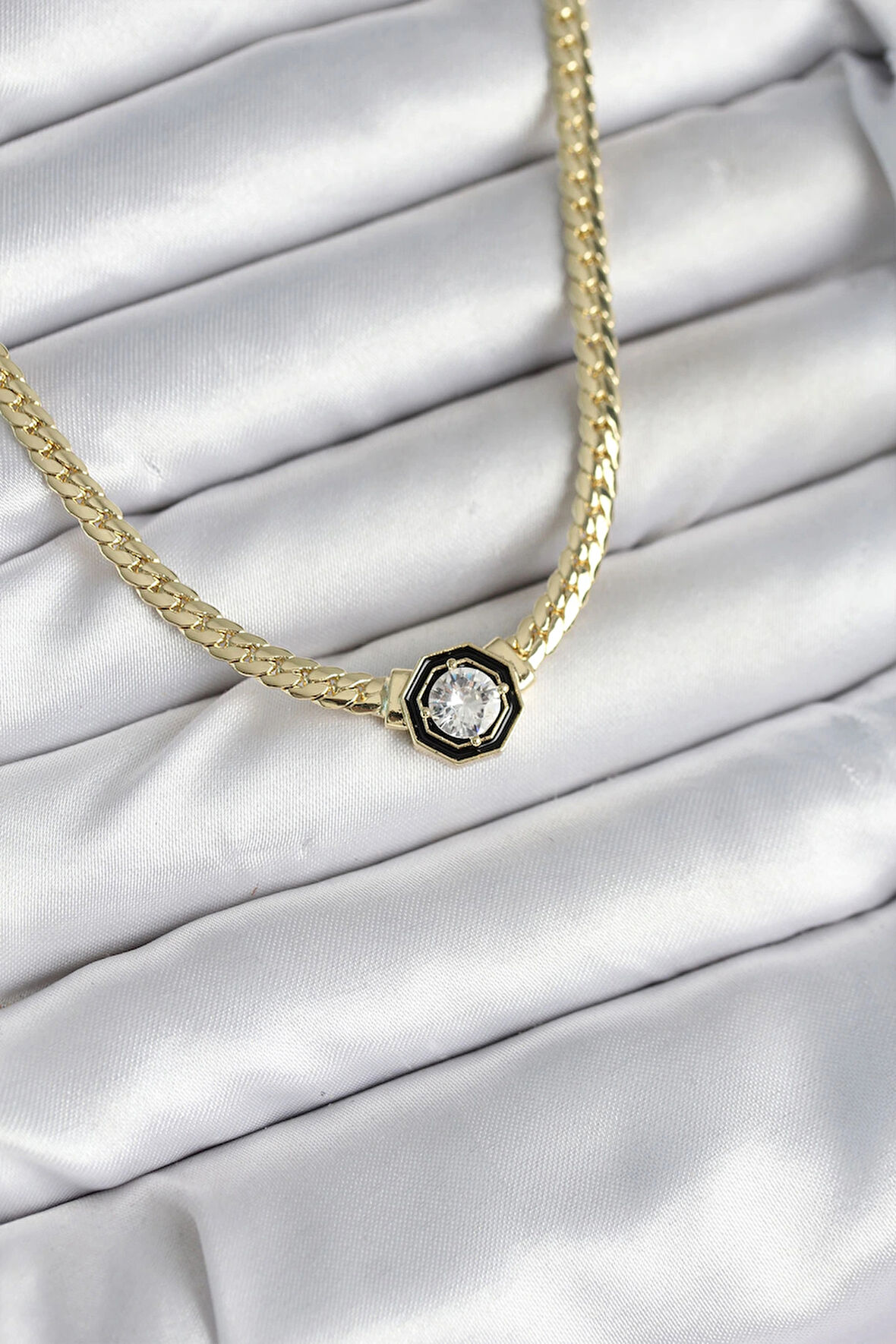 Dodes Dodes Pirinç Gold Renk Zirkon Taşlı Kadın Kolye TG27BKO10601