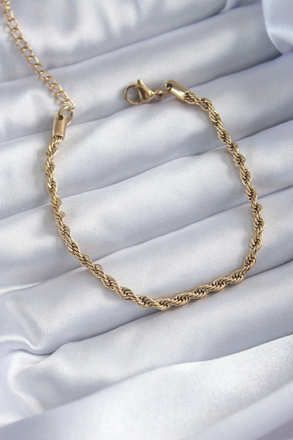 Dodes Dodes 316L Çelik Gold Renk Burgu Zincir Model Kadın Bileklik TG27BB5667