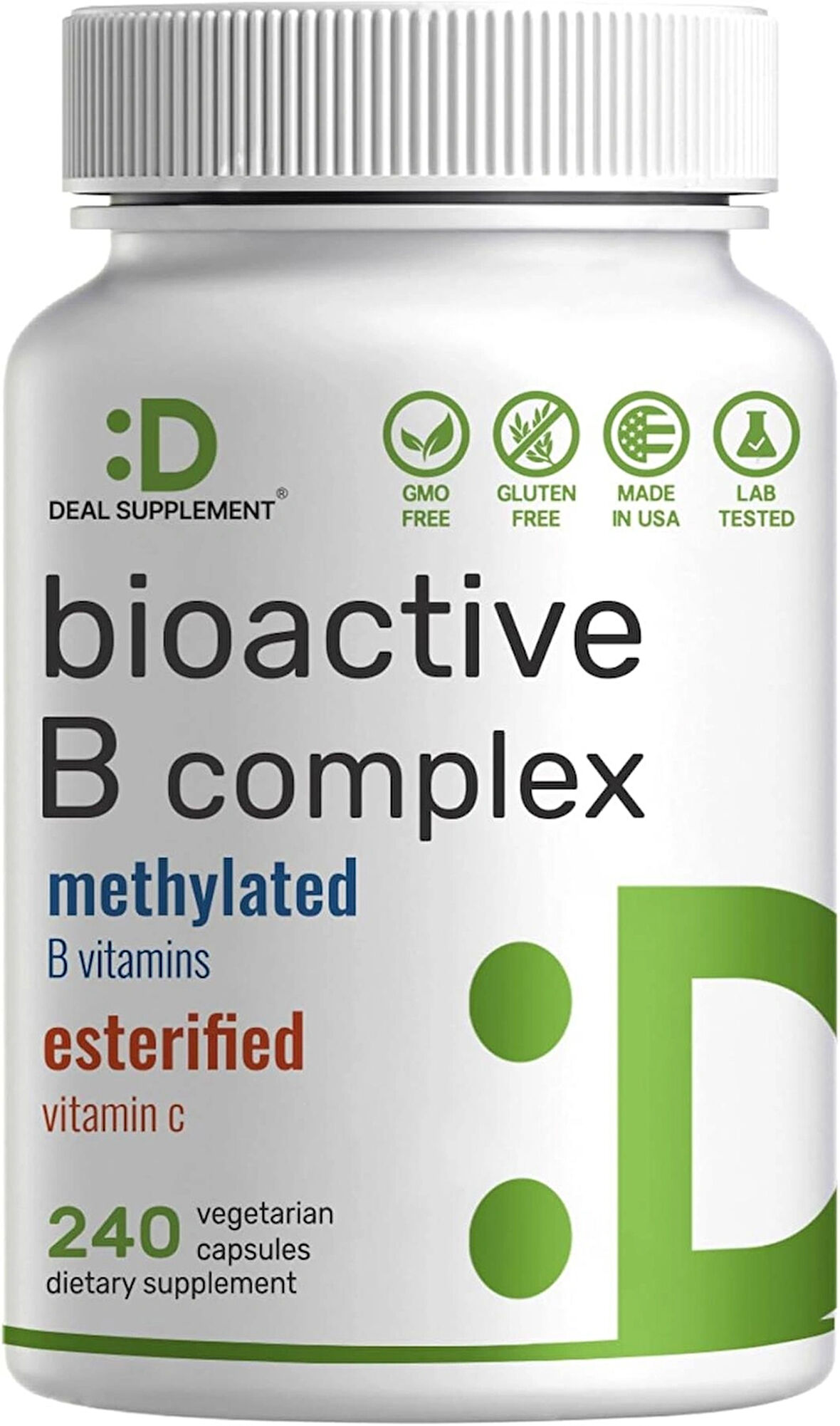Deal Supplement Bioactive Vitamin B Complex Immune Choline İnositol Folate Energy 240 Veggie Caps