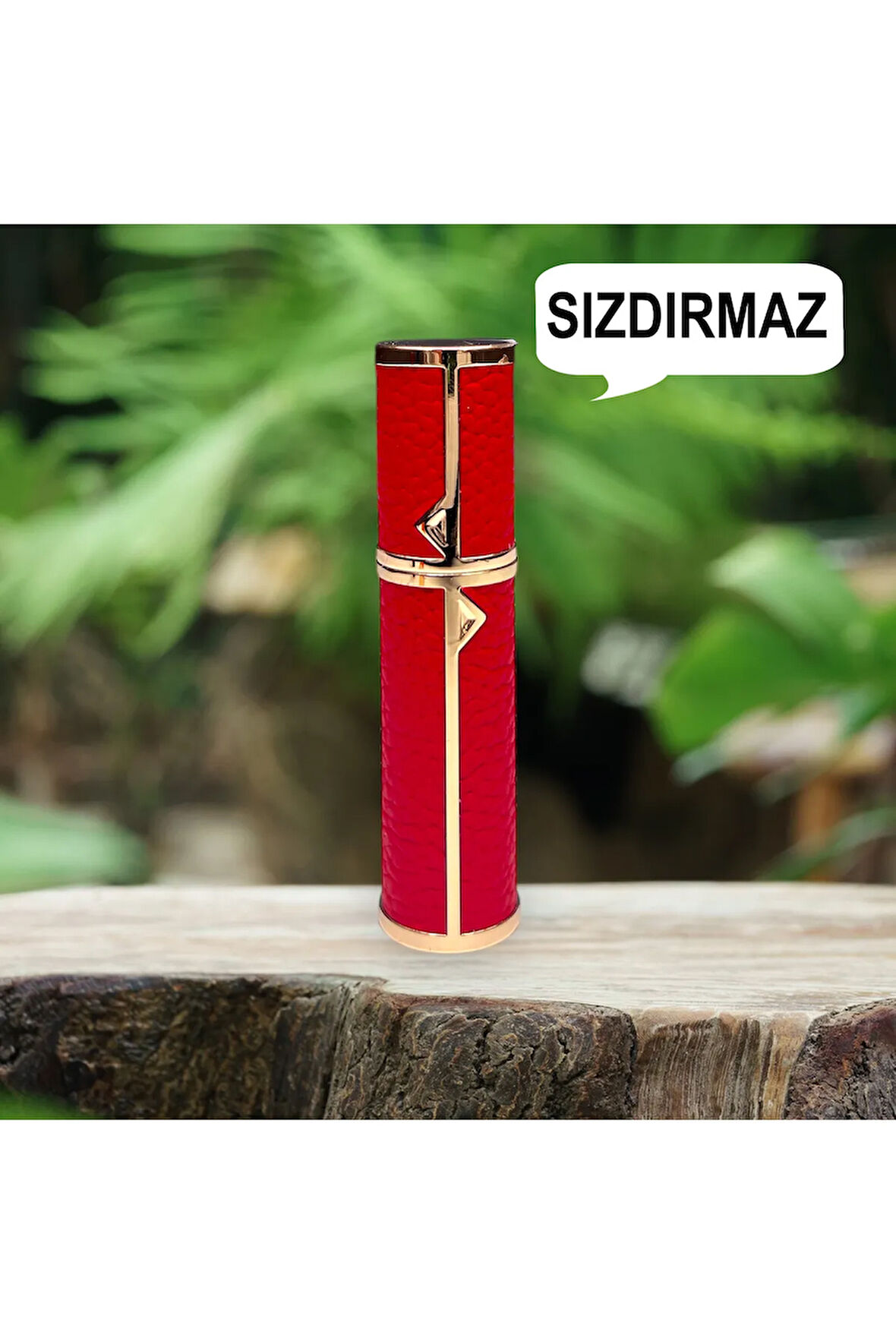 Deri Sızdırmaz Taşınabilir Mini Doldurulabilir Boş Küçük Seyahat Cep Parfüm Şişesi-Kırmızı