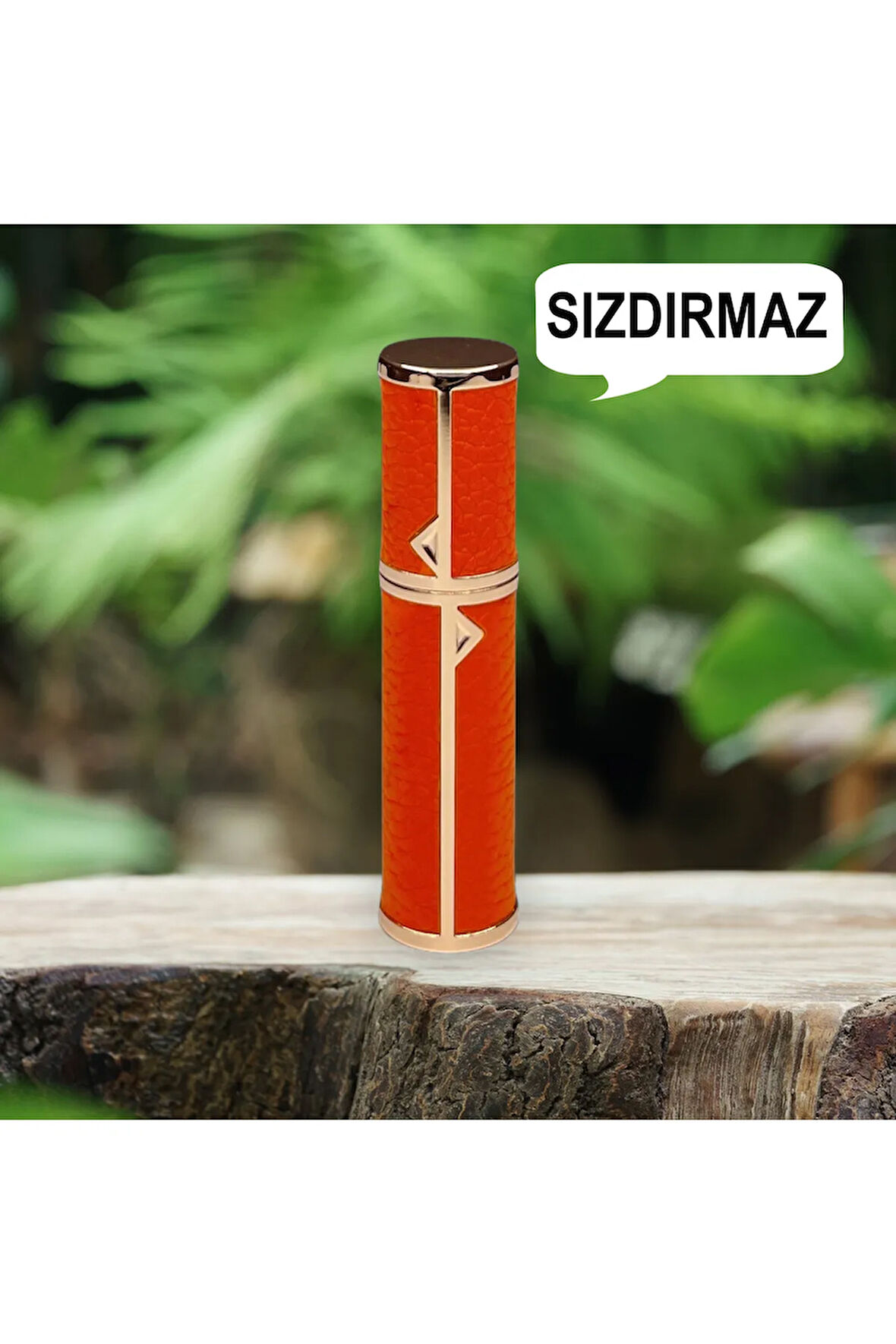 Deri Sızdırmaz Taşınabilir Mini Doldurulabilir Boş Küçük Seyahat Cep Parfüm Şişesi-Turuncu