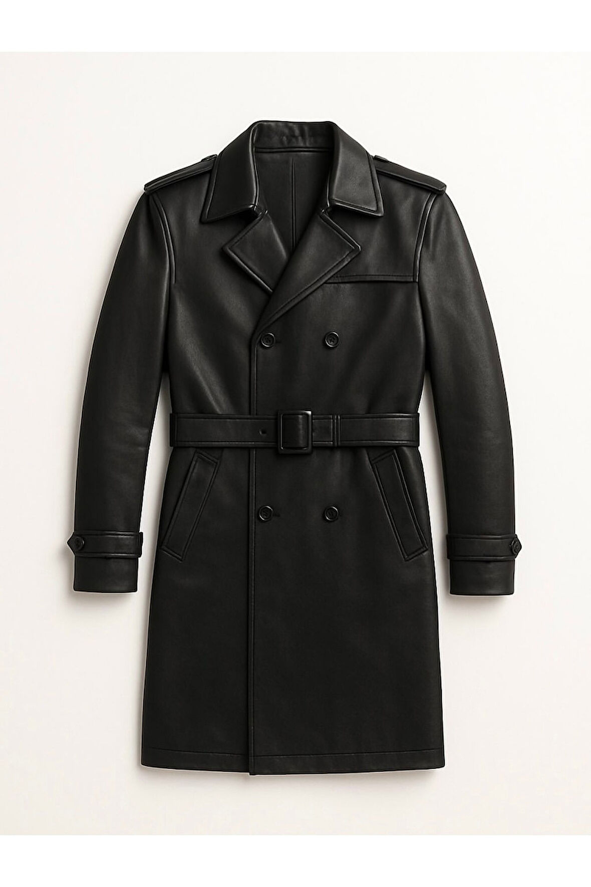 Premium Deri Trençkot Kaban