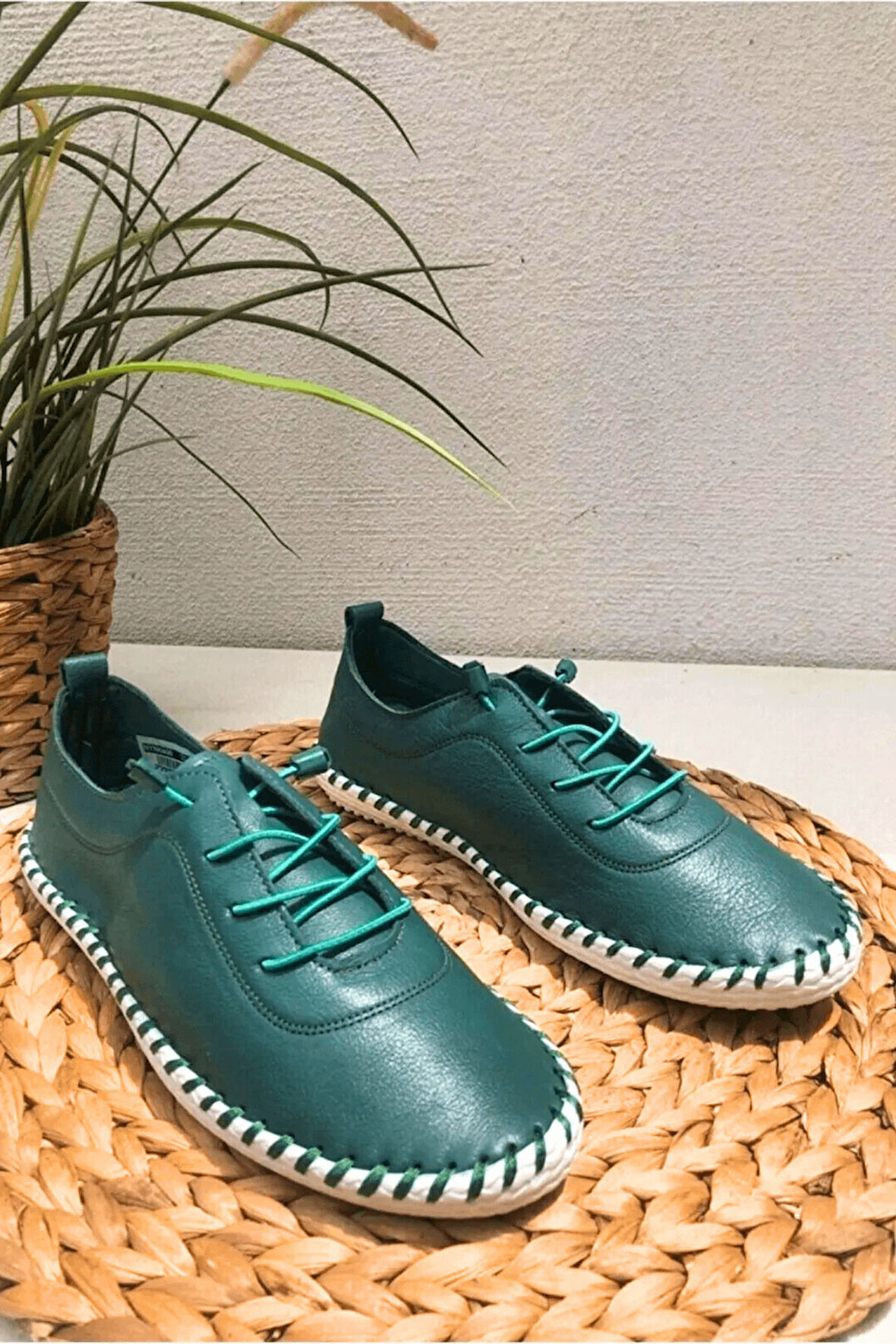 Derinyus %100 Hakiki Deri Çarık - Yeşil