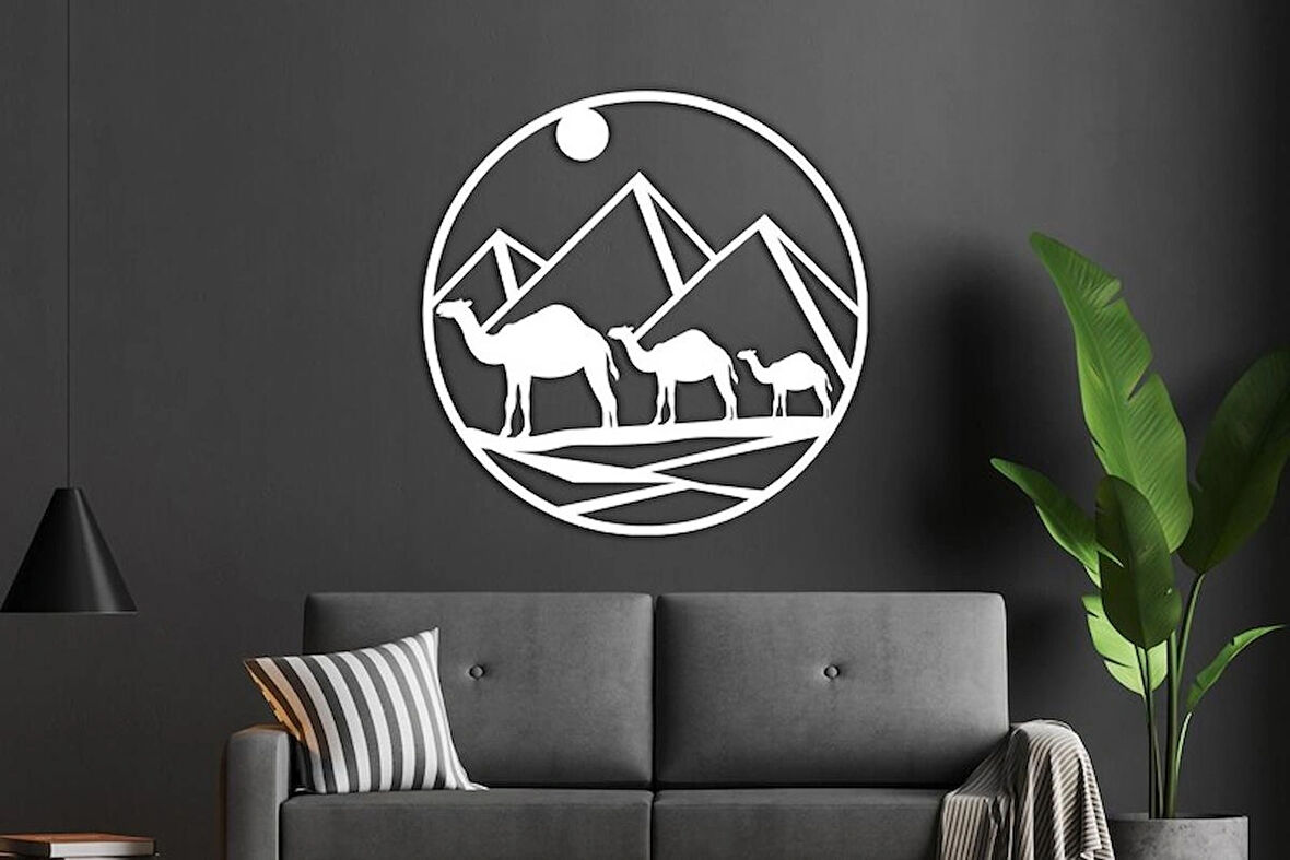 Beyaz Modern Deve Dekoratif duvar tavlo