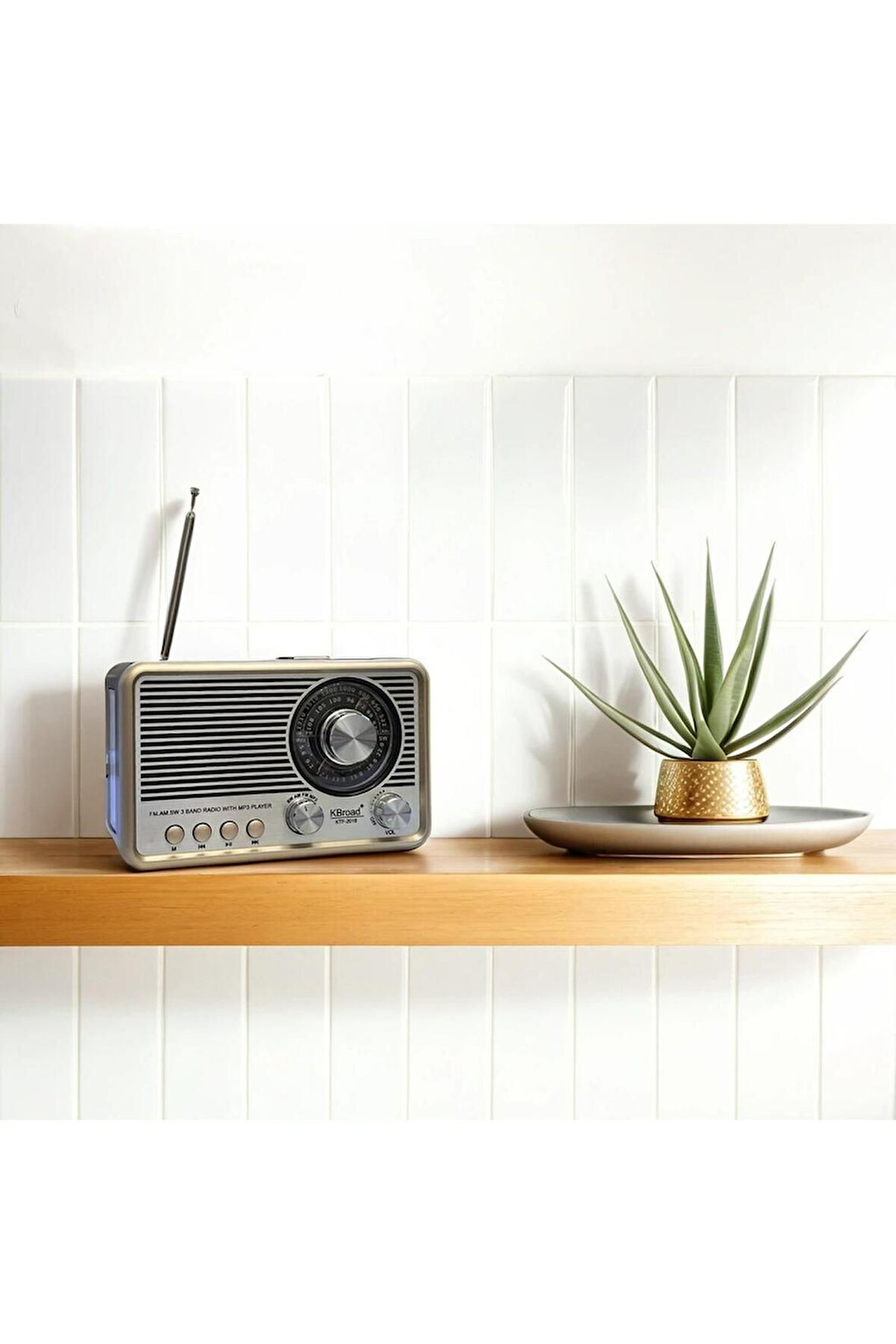 Retro Vintage Nostaljik Radyo Bluetootlu Fenerli Mini Kibar Fm Radyo Şık Ve Tarz Bir Arada 