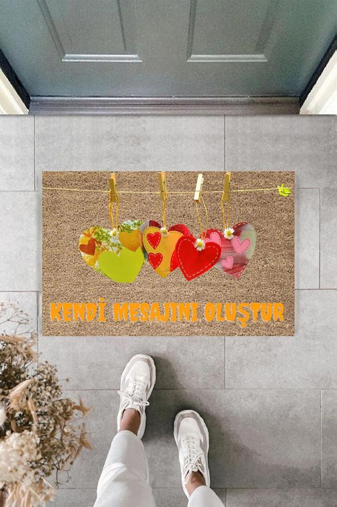 Dijital Baskı Kişiye Özel İç Kapı Dekorasyon Paspas PS11300