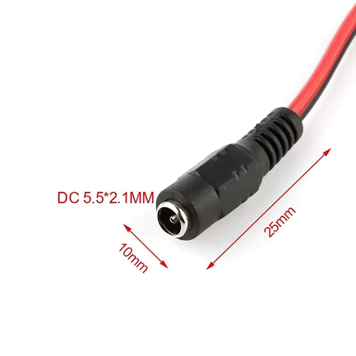 Nif Bilişim 12 Volt Dişi Power Jack DC 12V Dişi Kablolu Besleme Jakı 12 Volt CCTV Jack DC Dişi 5.5mm Dış Çap 2.1mm İç Çapı Vardır 20 Adet