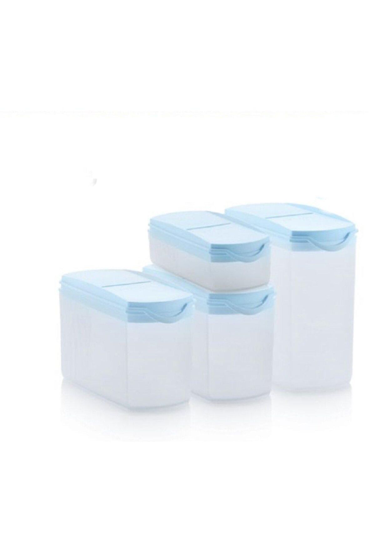 Tupperware 4 Lü Yer Kaplamaz Dizayn Set Mavi Kapak Esc