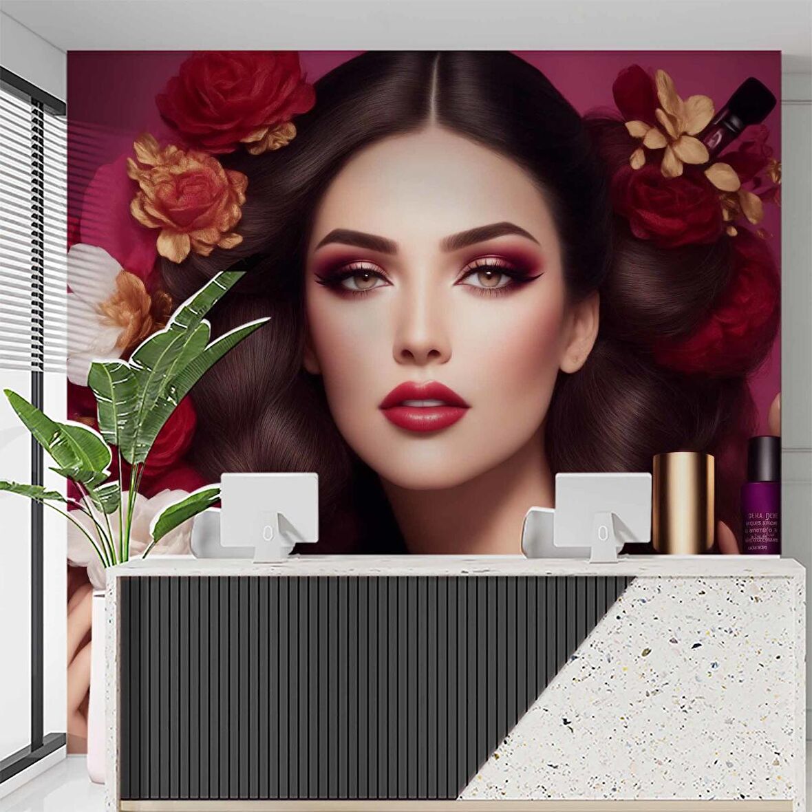 Kadın Güzellik Merkezi Duvar Kağıdı Baskı