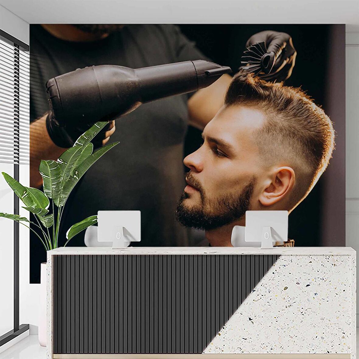 Erkek Kuaförü Duvar Kağıdı Baskı