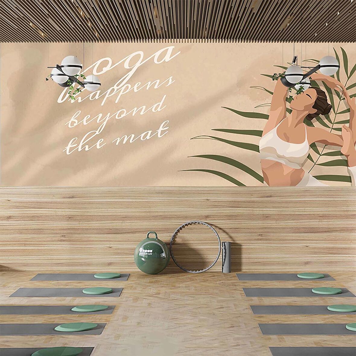 Fitness-Yoga Salonu Duvar Kağıdı Baskı