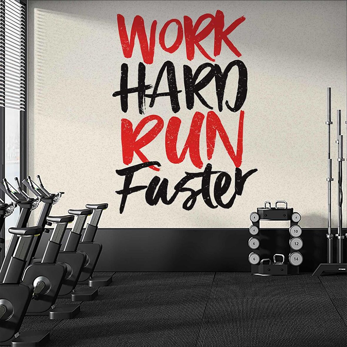 Yazı Temalı Spor Salonu Duvar Kağıdı Baskı