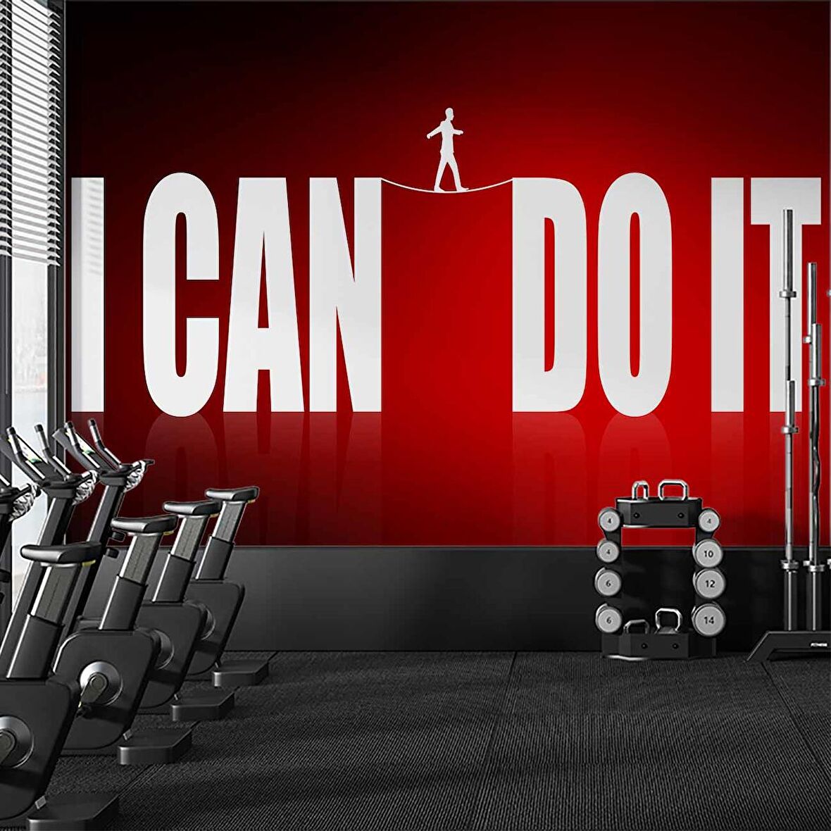 Yazılı Spor Salonu Duvar Kağıdı Baskı