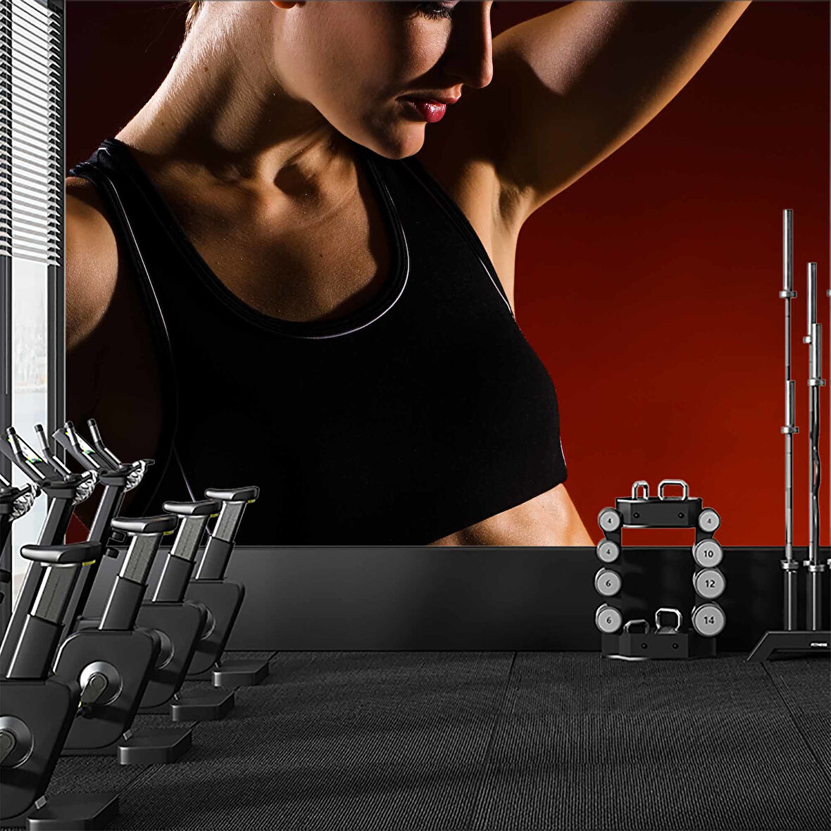 Kadın Fitness Spor Salonu için Duvar Kağıdı