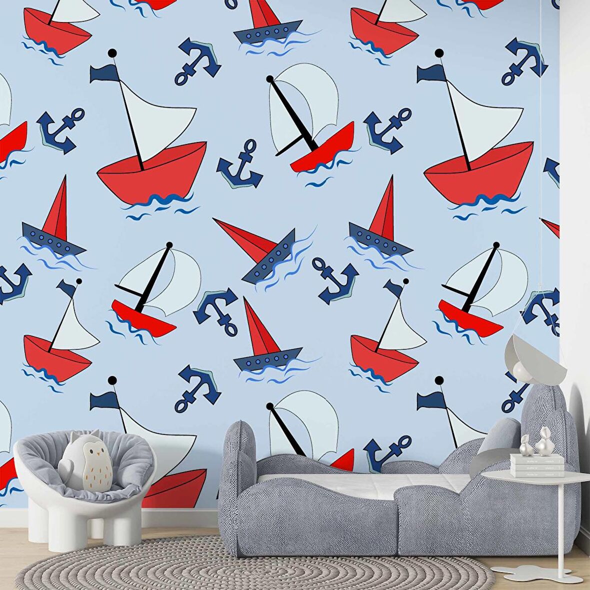 Denizci Çocuk Odası Duvar Kağıdı Baskı