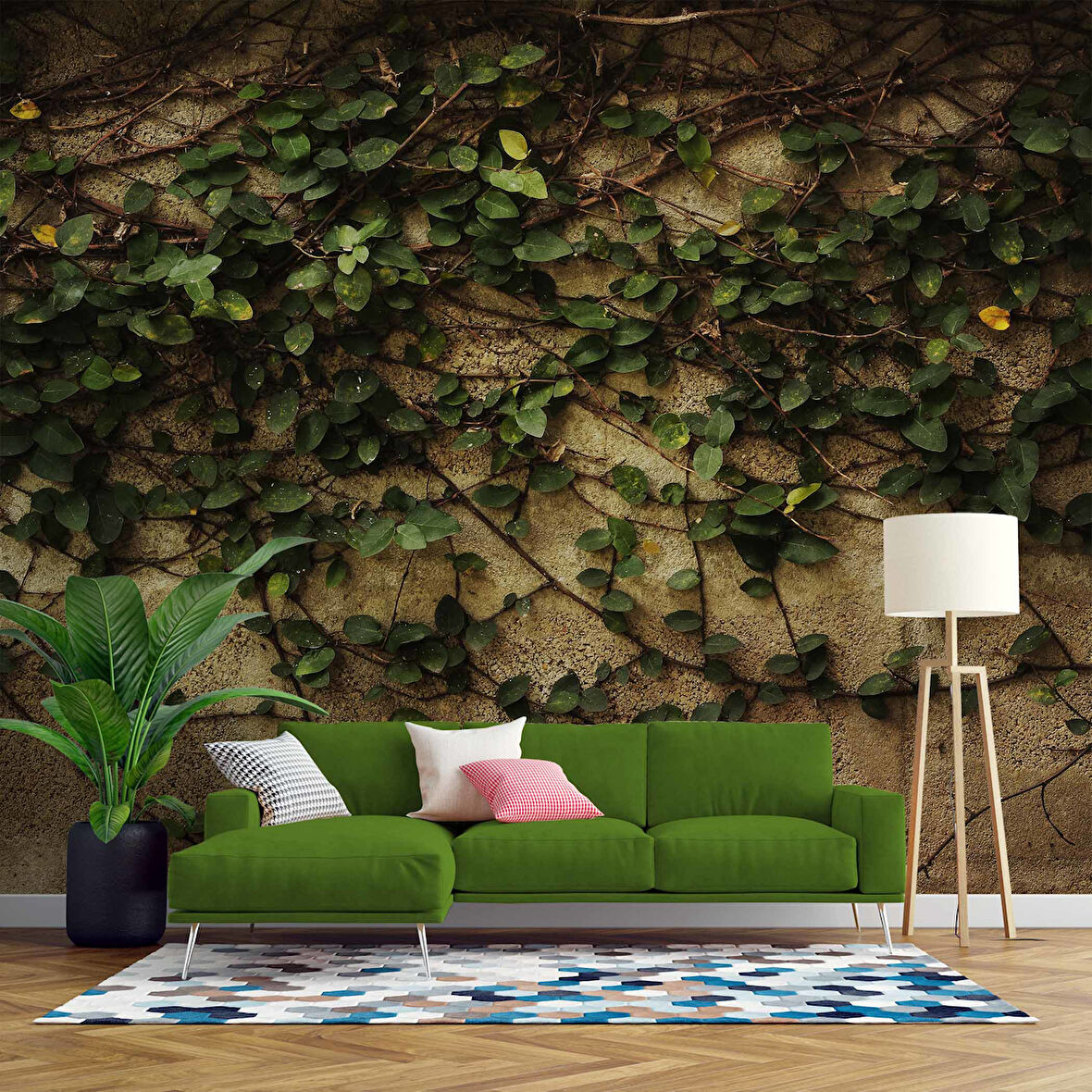 Sarmaşık ve Duvar Temalı Duvar Kağıdı