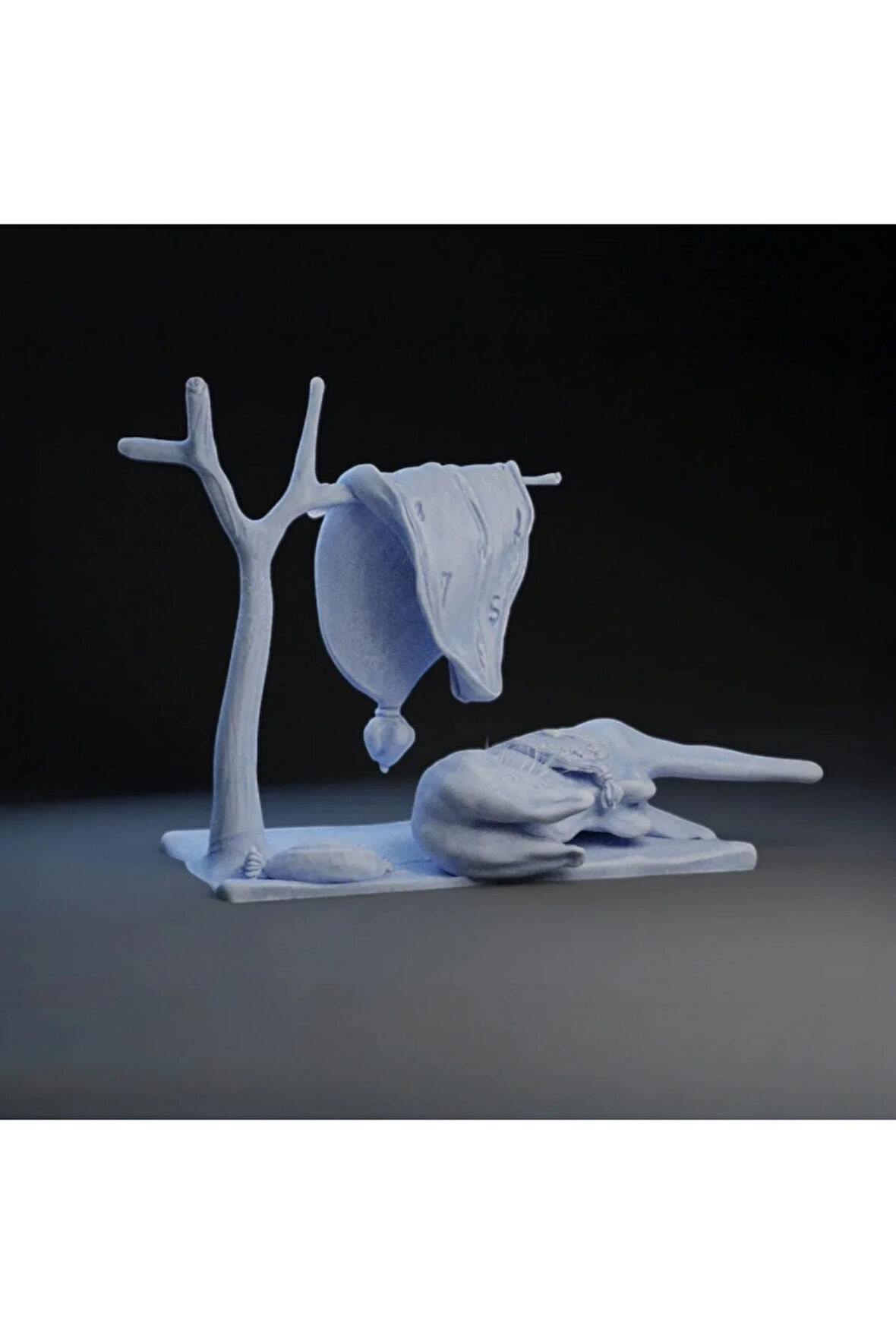 Eriyip Duran Zaman: Dalí'nin Belleğin Azmi 3D Baskı Heykel Dekoru - Beyaz