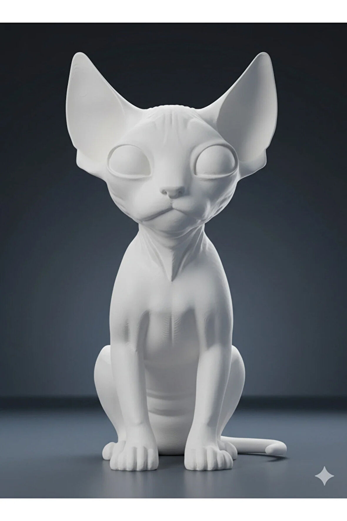 Mistik Zarafet: Sfenks Kedi Figürü - Boyasız 3D Baskı Sanat Objesi (15 cm)