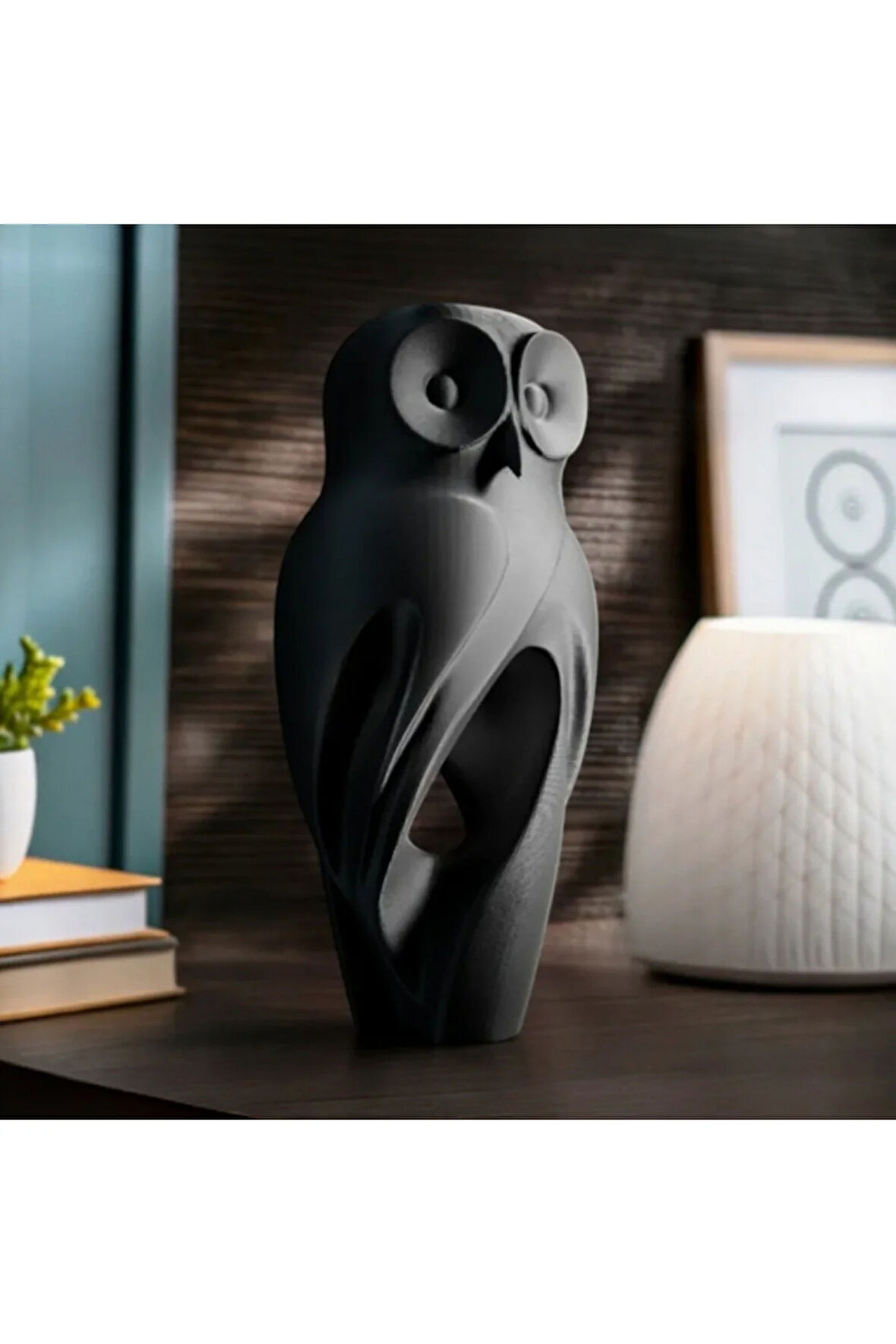 Gizemli Baykuş Heykeli - Modern Dekoratif Obje | 13 cm.3D Baskı Sanatı |
