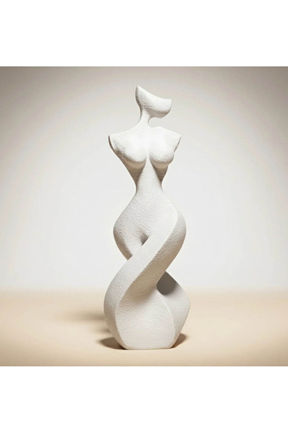 Twist Kadın Figürü Heykeli | Modern Minimalist 3D Baskı Sanat Objesi (12 cm)
