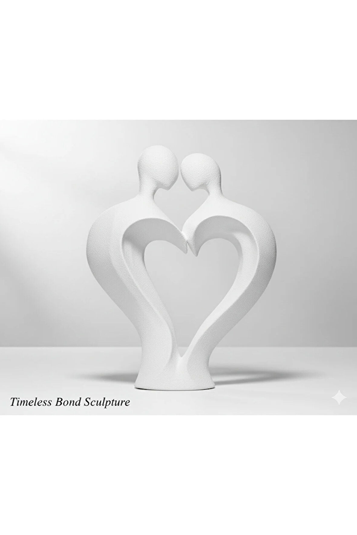 Minimalist Aşk Temalı Sonsuz Bağ Heykeli - 11 cm / 3D Yazıcı Baskısı