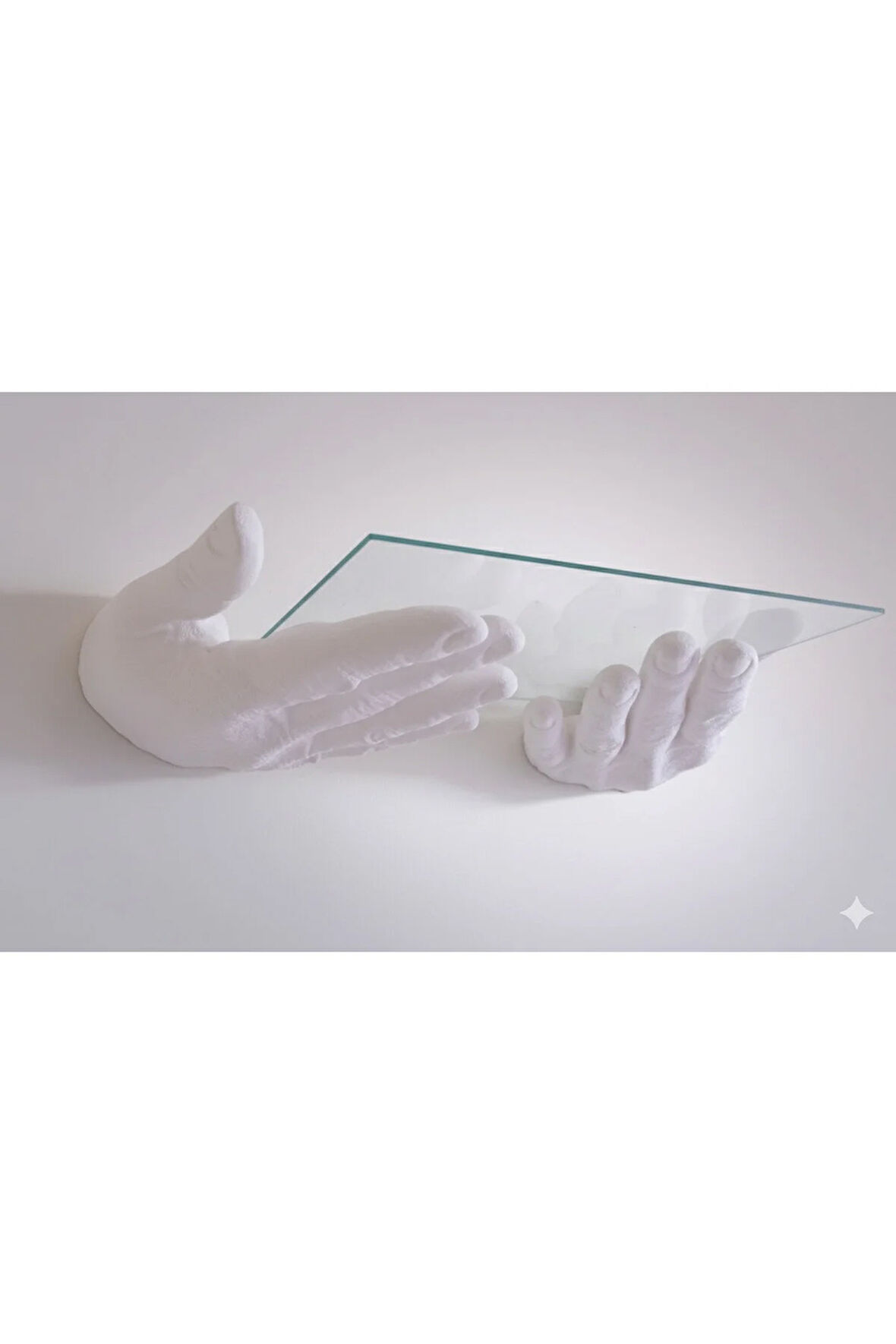 3D Baskı Dekoratif El Şeklinde Raf Ayağı (2 Adet) - Modern Duvar Rafı Tutucu