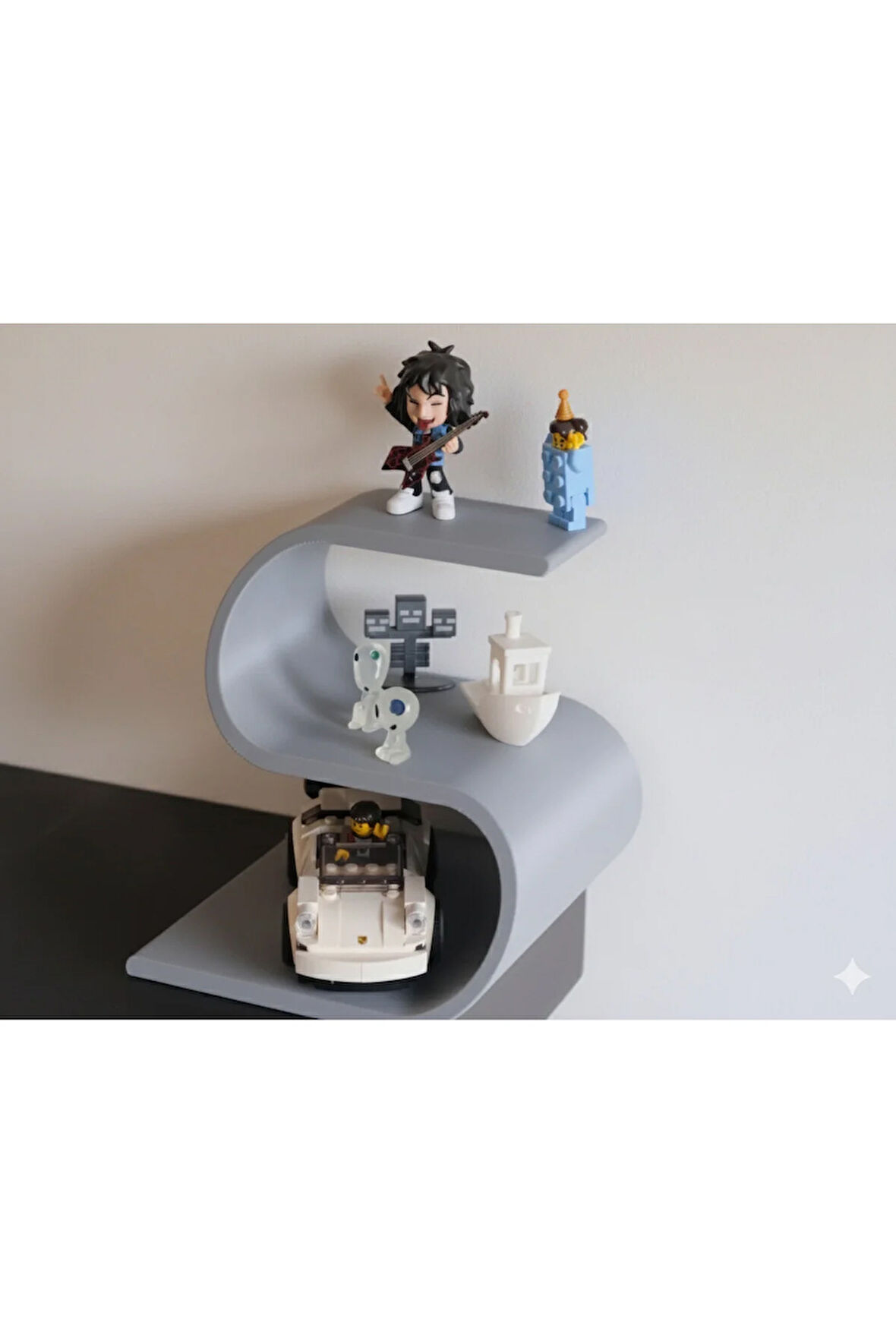 Modern Figür Sergileme Rafı | 3D Baskı PLA | 15x16 cm Koleksiyonluk Stand