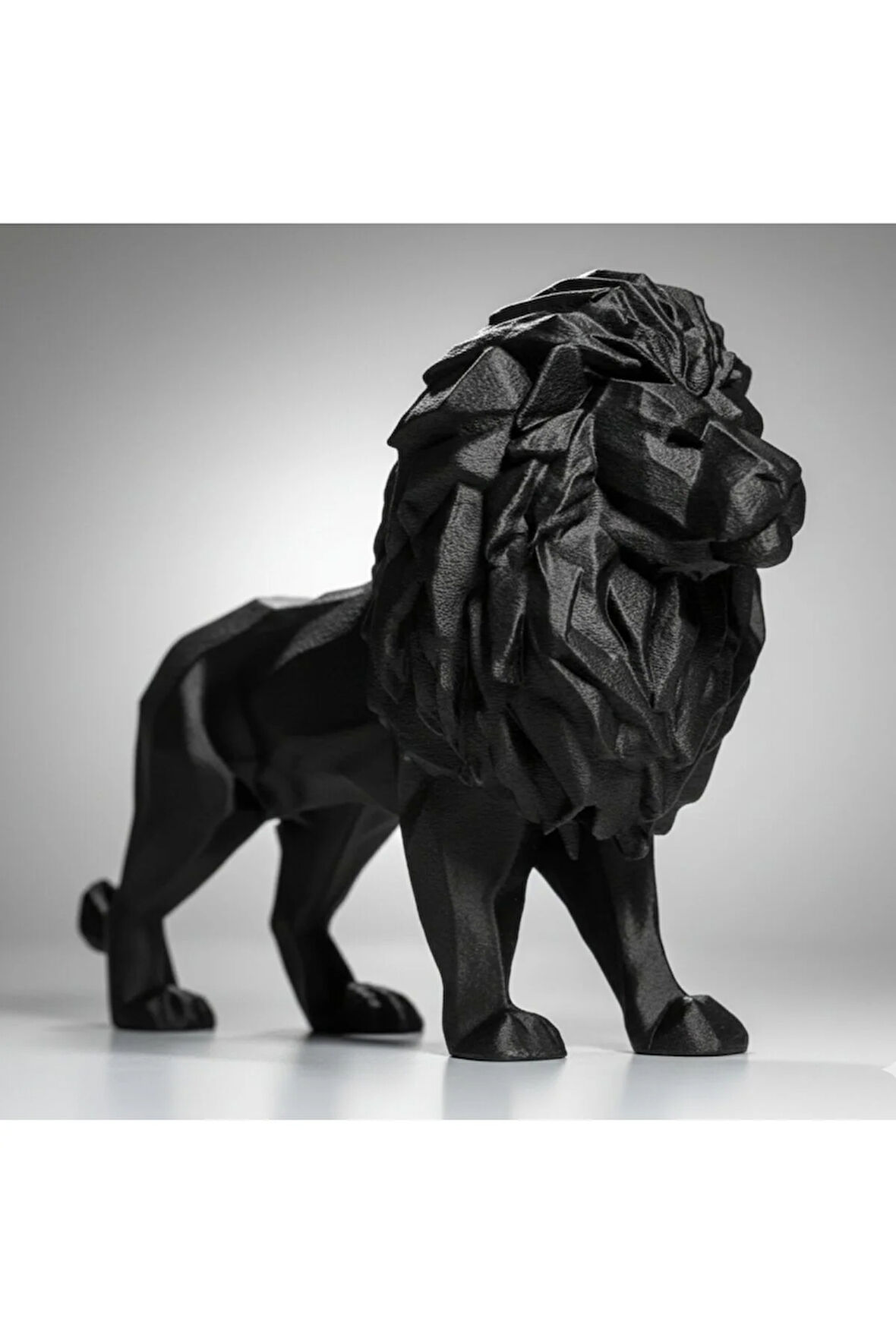 Geometrik Aslan Sanat Heykeli - Modern Ev Dekorasyonuna Şık Bir Dokunuş (15x12 cm)