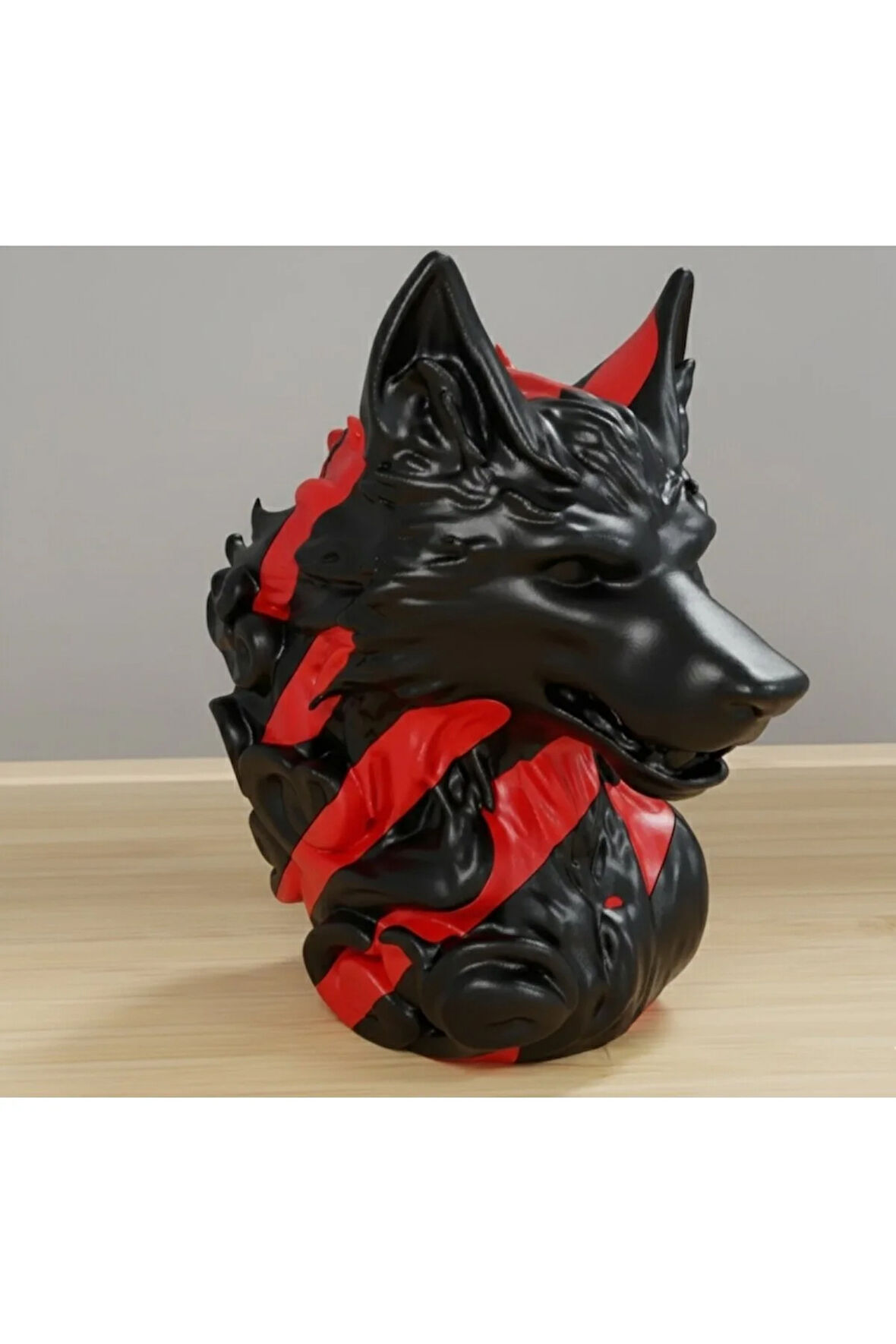 Özel Tasarım Kurt Heykeli - 3D Baskı Sanatı (10 cm)