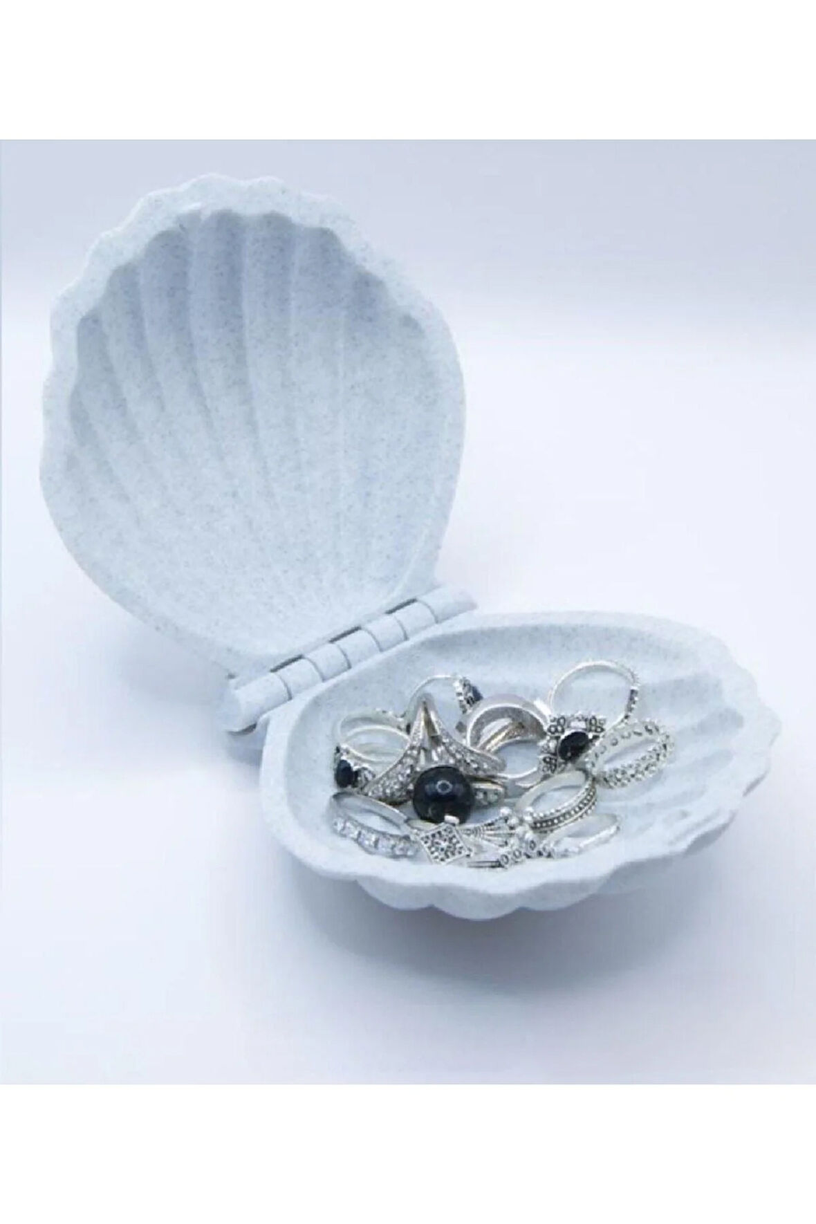 Deniz Kabuğu Tasarım Takı Kutusu - PLA Malzeme - 11,5 x 6 x 12 cm - 3D Yazıcı