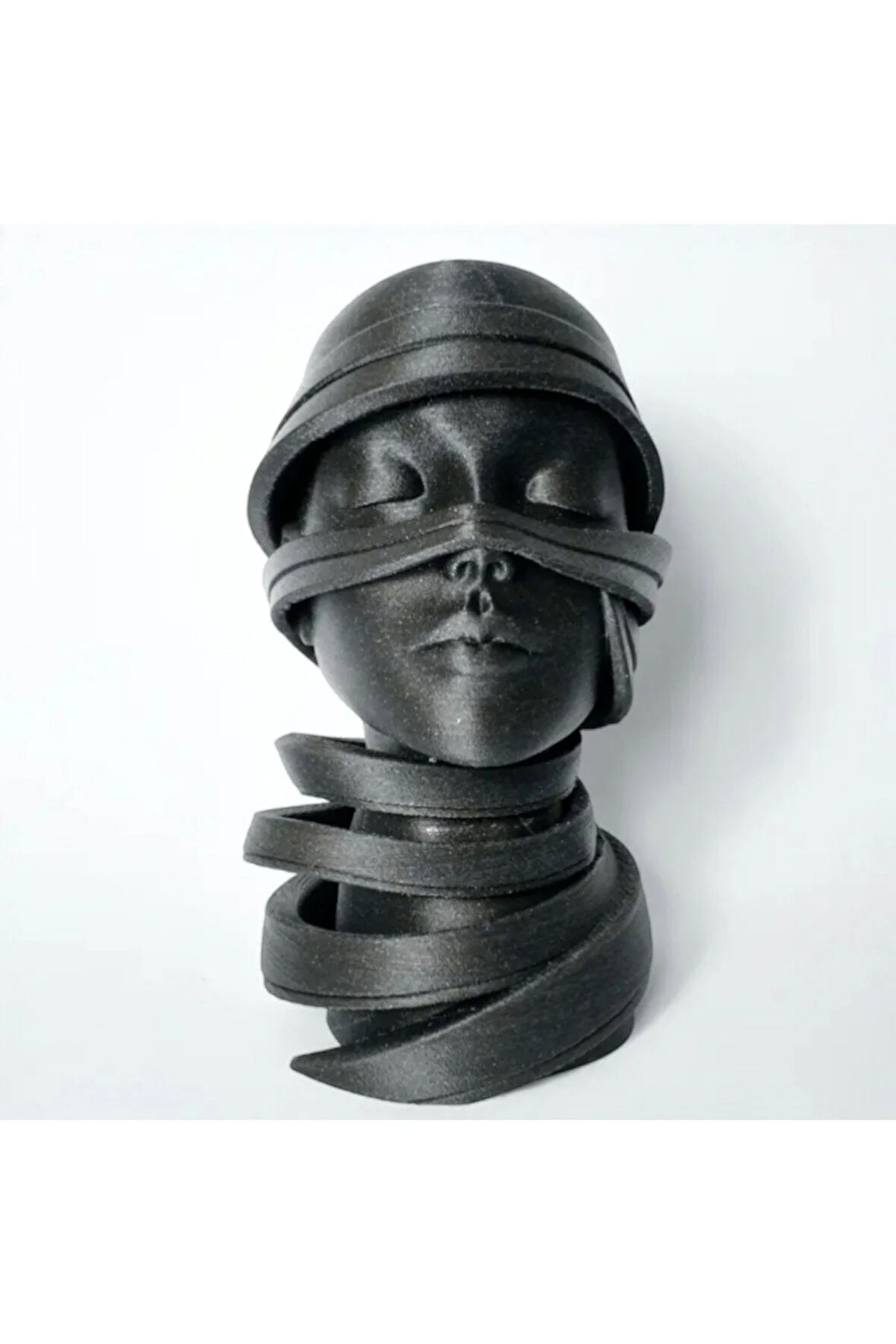 Spiral Sarılı Kadın Büst Heykel 18 cm – Dekoratif Obje 3D Yazıcı Baskı PLA