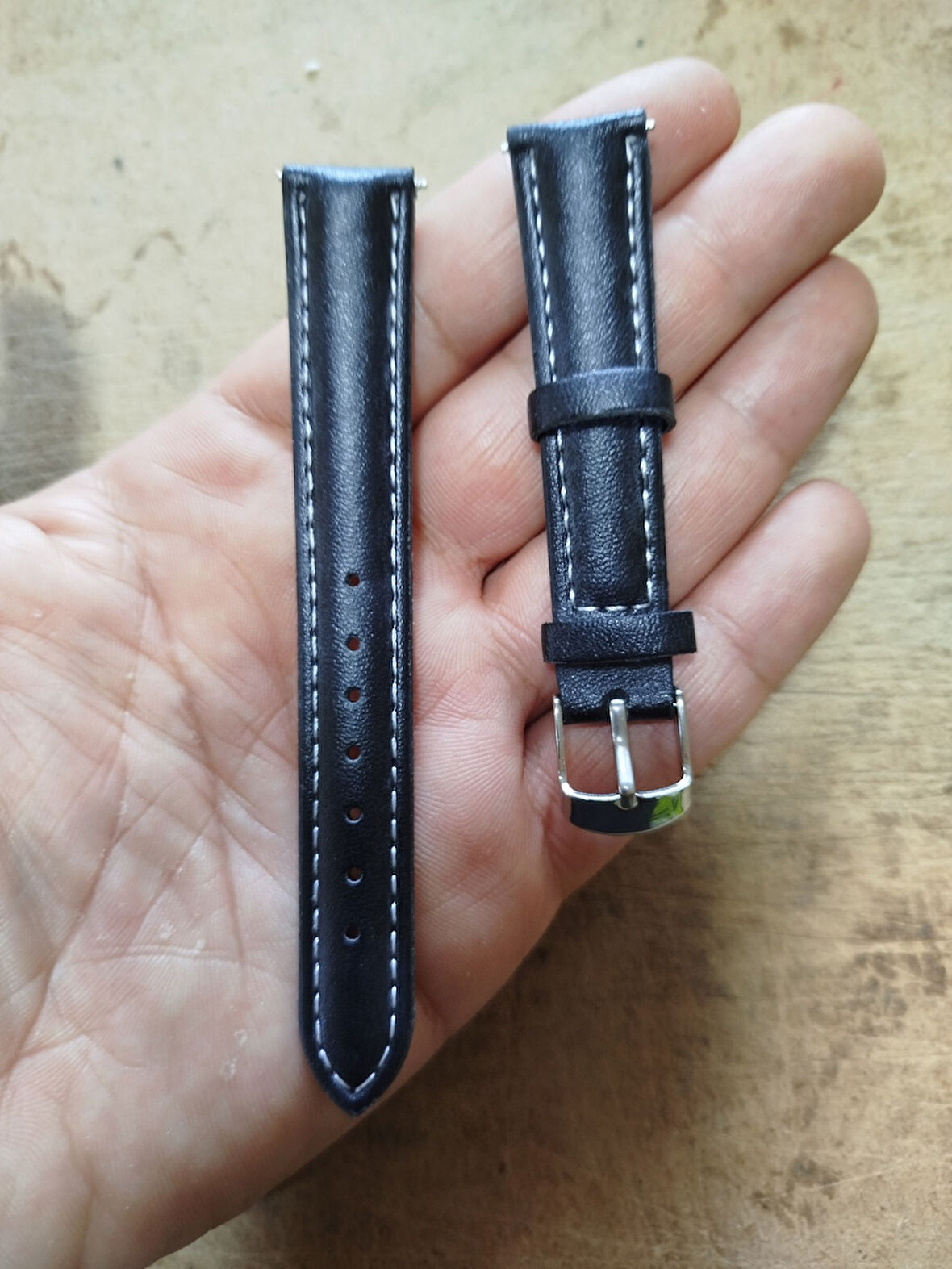 Gogoey Deri Kordon Saat Kayışı Siyah 16 Mm Dks16