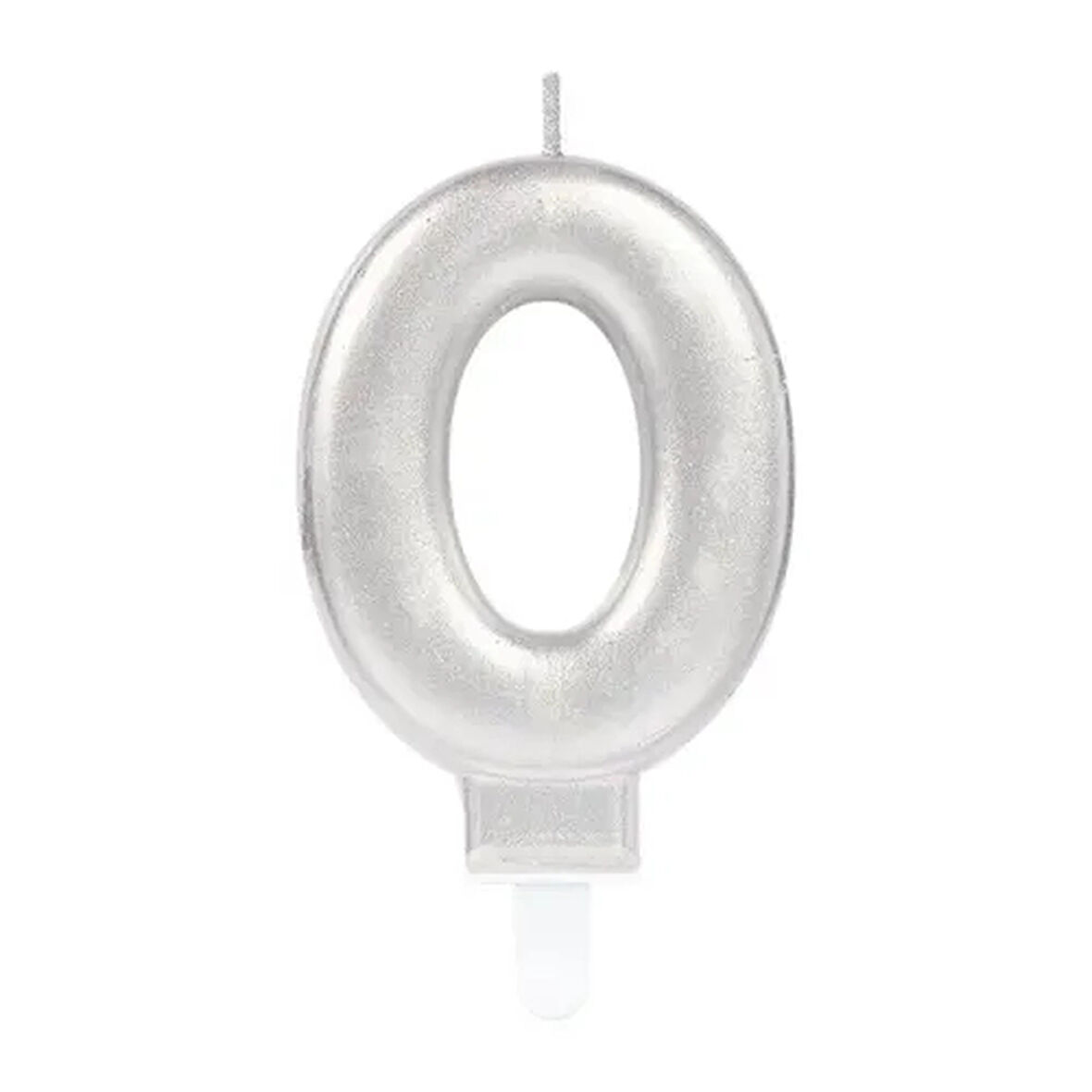 Gümüş 0 Rakam Mum