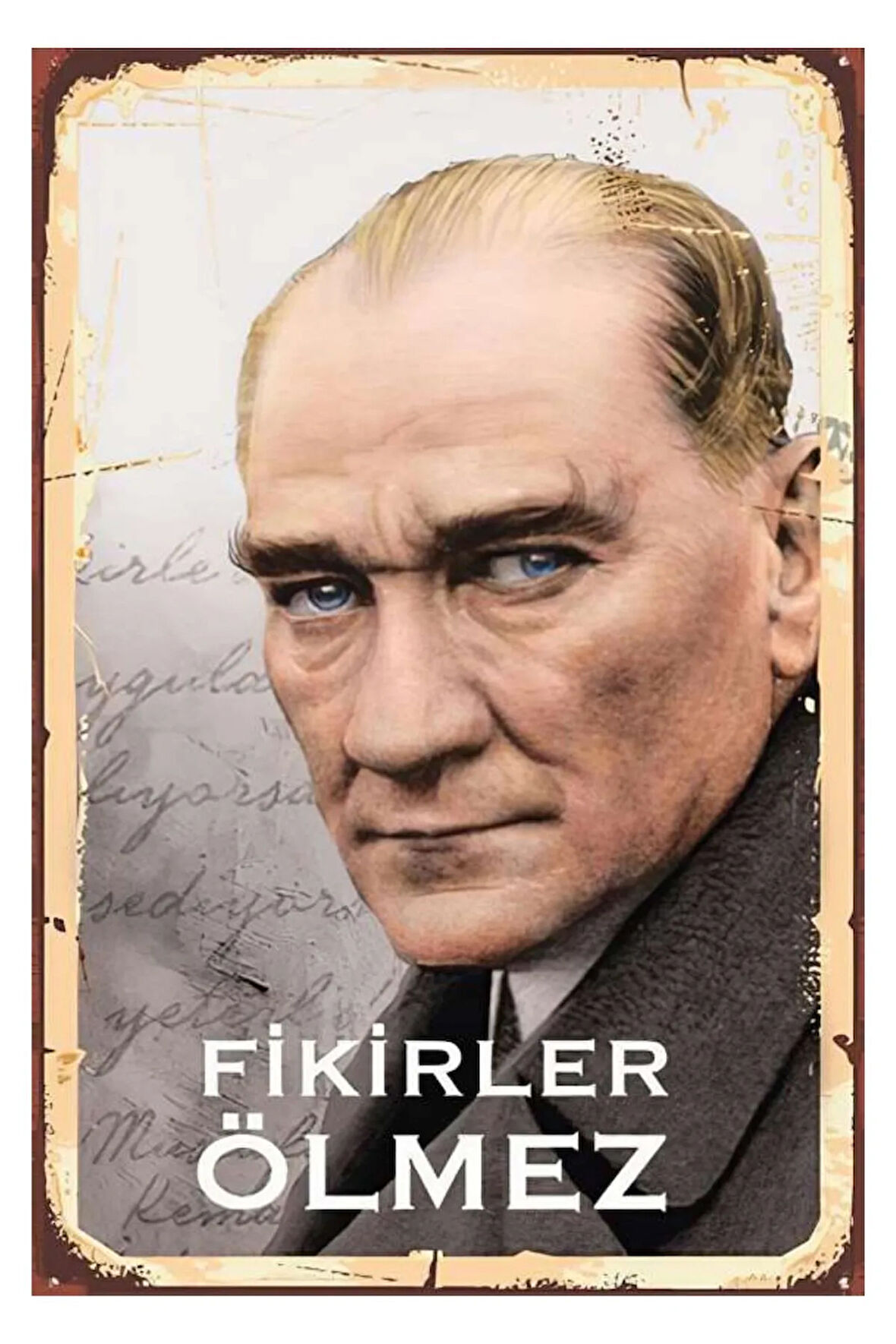 Atatürk Ahşap Mdf Poster, Modern Duvar Dekoru, Sanatsal Poster, Ev Ofis, Cafe Duvar Süs