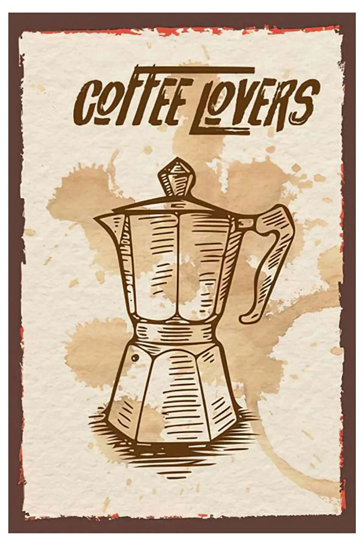 Coffee Lovers Ahşap Mdf Poster, Modern Duvar Dekoru, Sanatsal Poster, Ev Ofis, Cafe Duvar Süs
