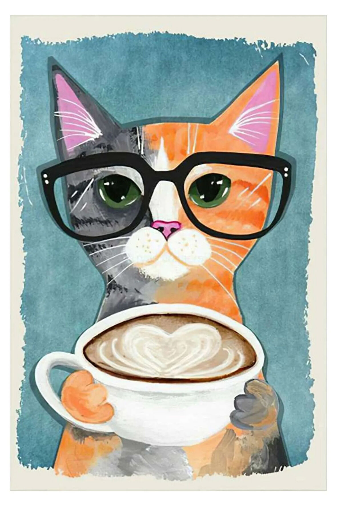 Tatlı Kedi Ahşap Mdf Poster, Modern Duvar Dekoru, Sanatsal Poster, Ev Ofis, Cafe Duvar Süs