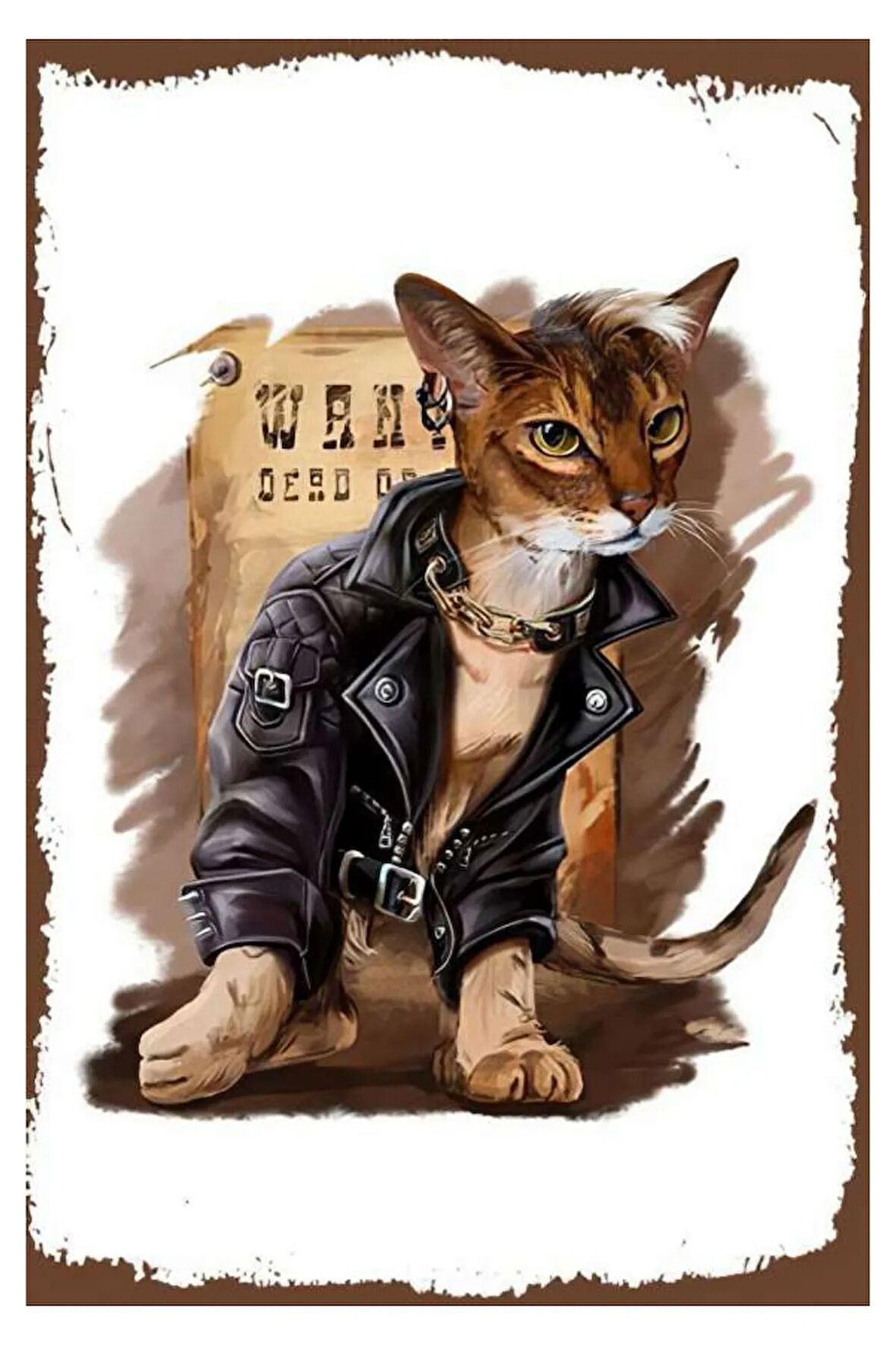 Sevimli Kedi Mdf Poster, Modern Duvar Dekoru, Sanatsal Poster, Ev Ofis, Cafe Duvar Süs