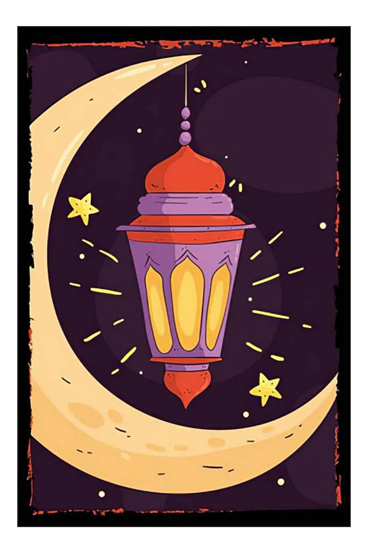 Ay Yıldız Lamba Mdf Poster, Modern Duvar Dekoru, Sanatsal Poster, Ev Ofis, Cafe Duvar Süs