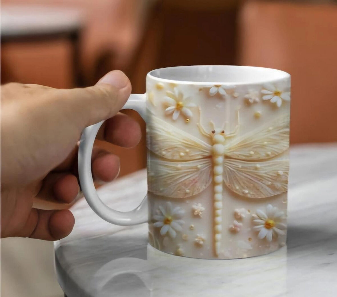 Dragonfly/Yusufçuk 3D Baskılı Hediyelik Mug/Kupa