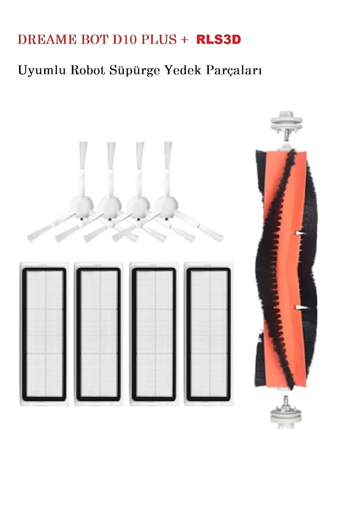Xiaomi Uyumlu Dreame Bot D10 Plus Rls3d Robot Süpürge Yedek Parçaları Ana/yan Fırça Hepa Filtre