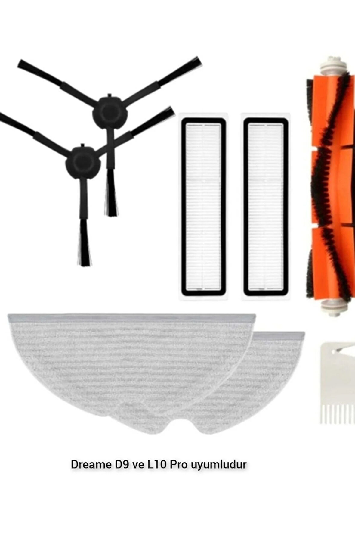 Dreame D9 Ve L10 Pro Uyumlu Fırça Mop Hepa Filtre Seti