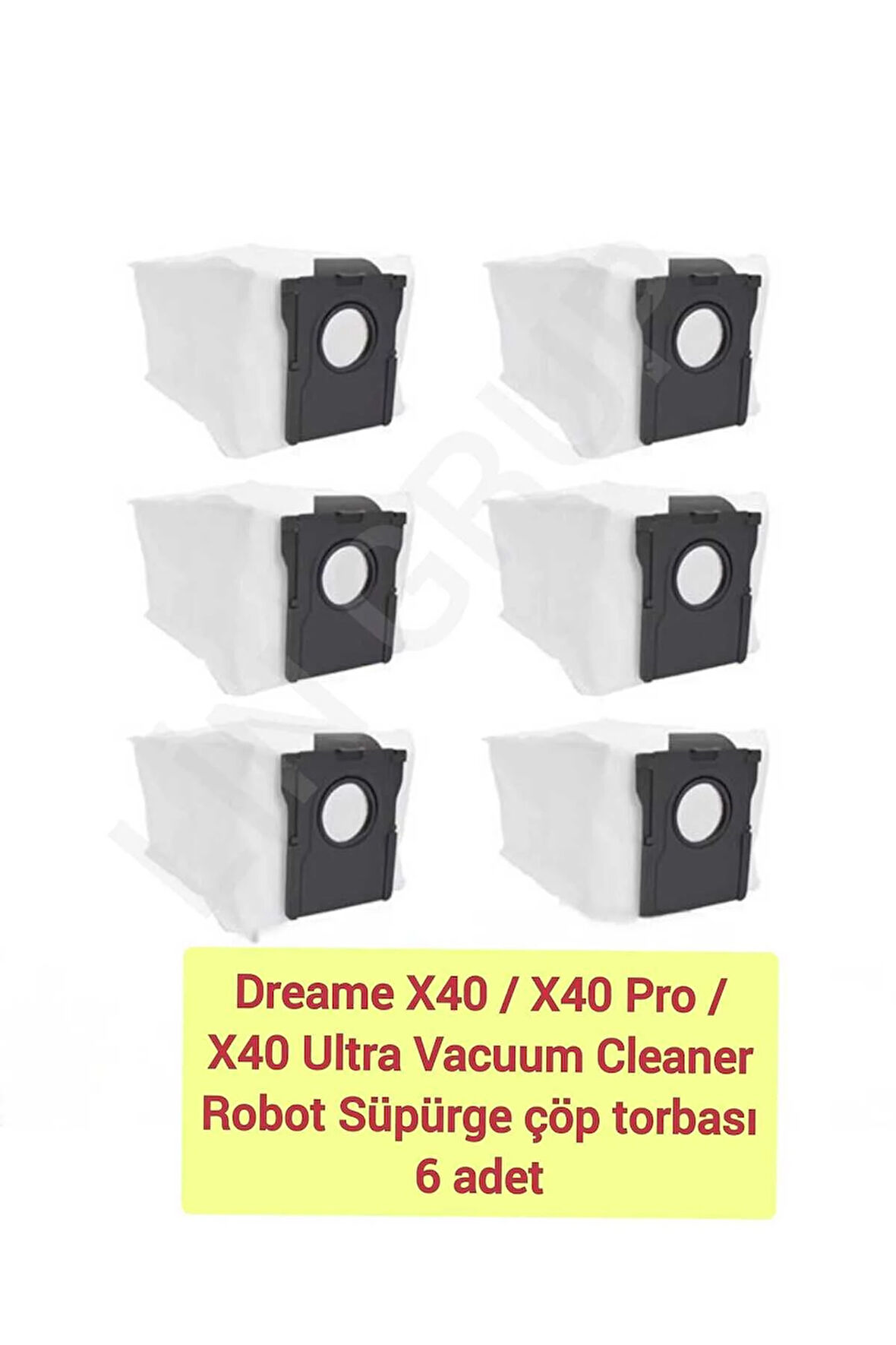 Dreame X40/X40 Pro/X40 Ultra Robot Vacuum Cleaner uyumlu çöp torbası - 6 ADET