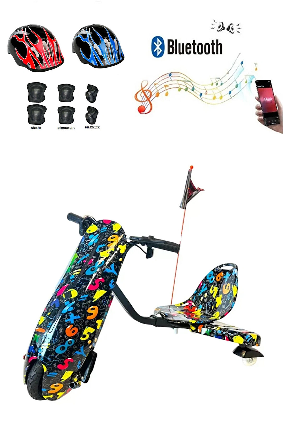 CityMate Drift Car Elektrikli Kaykay Drift Scooter Bluetooth Grafity Desenli Kasa 11